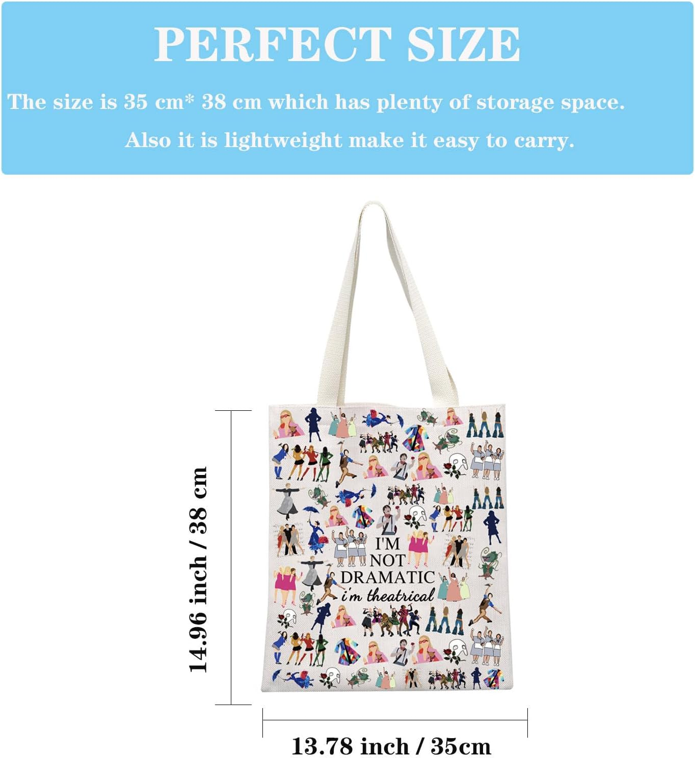 GJTIM Broadway Musical Gift Theatre Bag I'M Not Dramatic I'M Theatrical Musical Theatre Gift West End Broadway Zipper Pouch image number 1