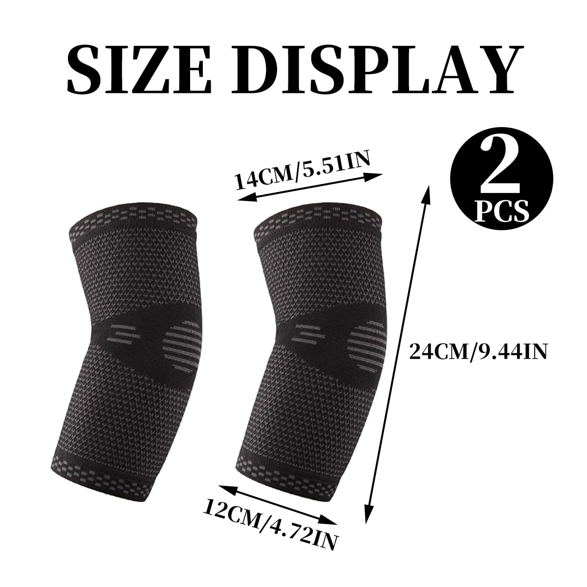 Premium Elbow Brace Compression Support (Pair), Adjustable Elbow Sleeve for Tendonitis, Tennis Elbow Brace, Golfers Elbow, Arthritis Relief, Apply to Workouts, Weightlifting, and Daily Use image number 4