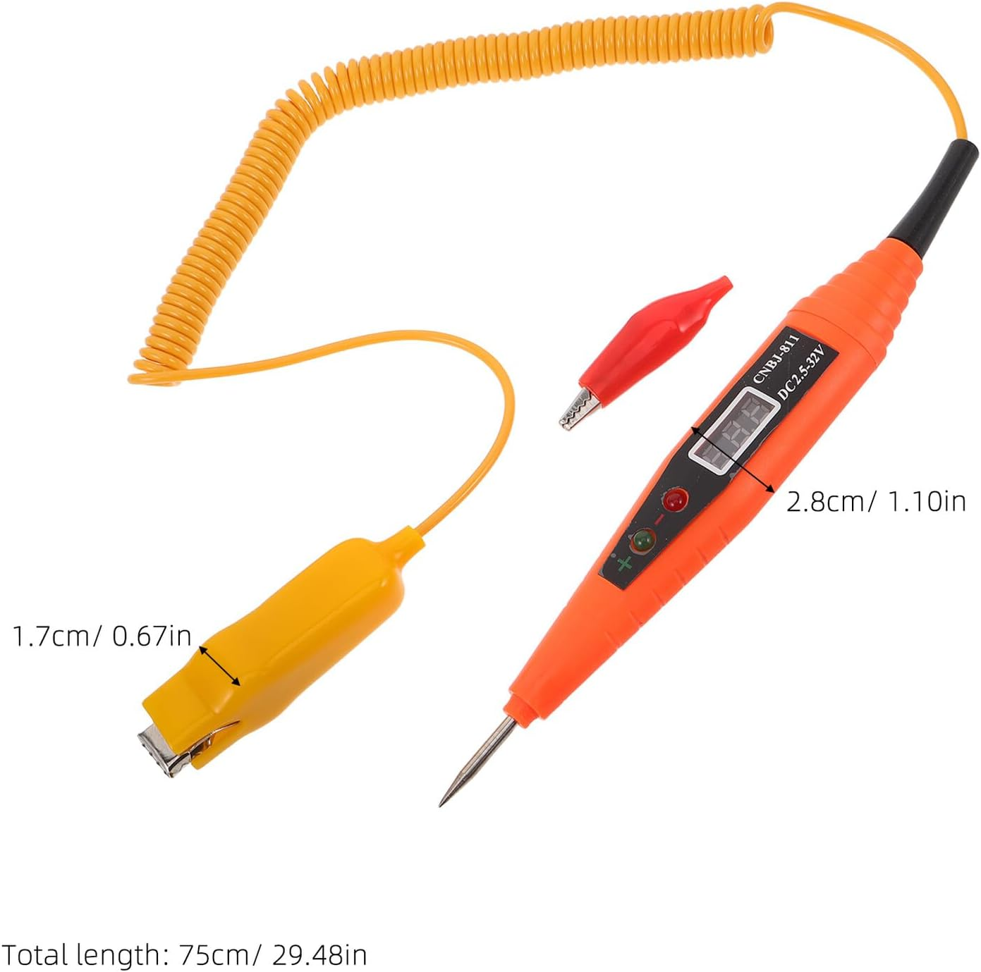Happyyami Multifunctional Car Circuit Tester Pen with Digital LCD Display Extended Spring Wire Probe for Low Voltage Light Testing Portable Automotive Fuse and Fault Detection Tool image number 1