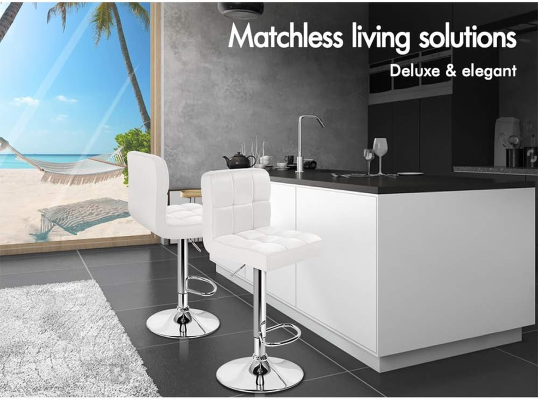 ALFORDSON Bar Stool 2Pcs Adjustable Kitchen Barstools Swivel Counter Dining Chair in 62-83Cm Seat Height with Anti-Slip Floor Protector for Home Bar Dining Room (Ralph White) image number 5