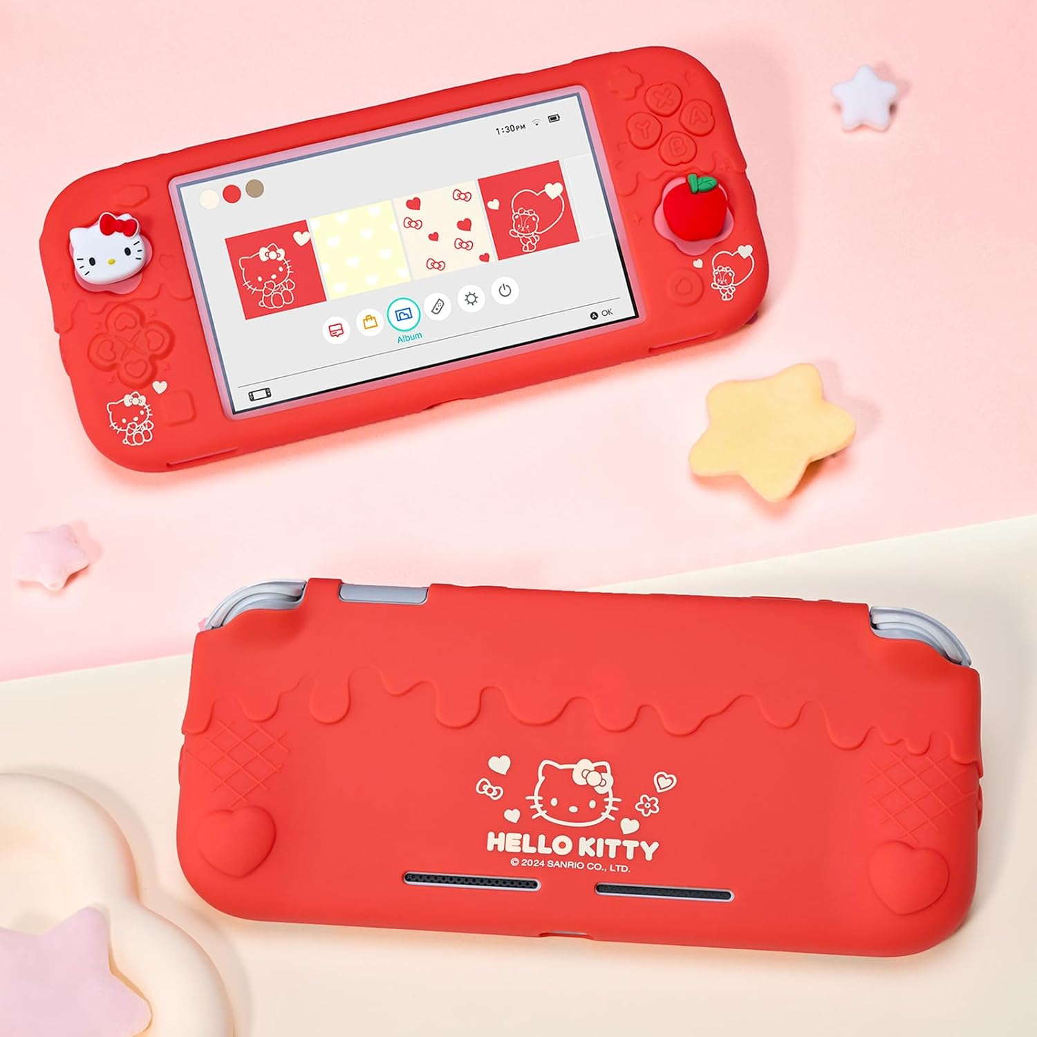 Protective Case for Switch Lite,Anti-Scratch Protective Shell,Soft Silicone Cover Case for Switch Lite 2019 with 2 Thumb Grip Caps (Red) image number 1