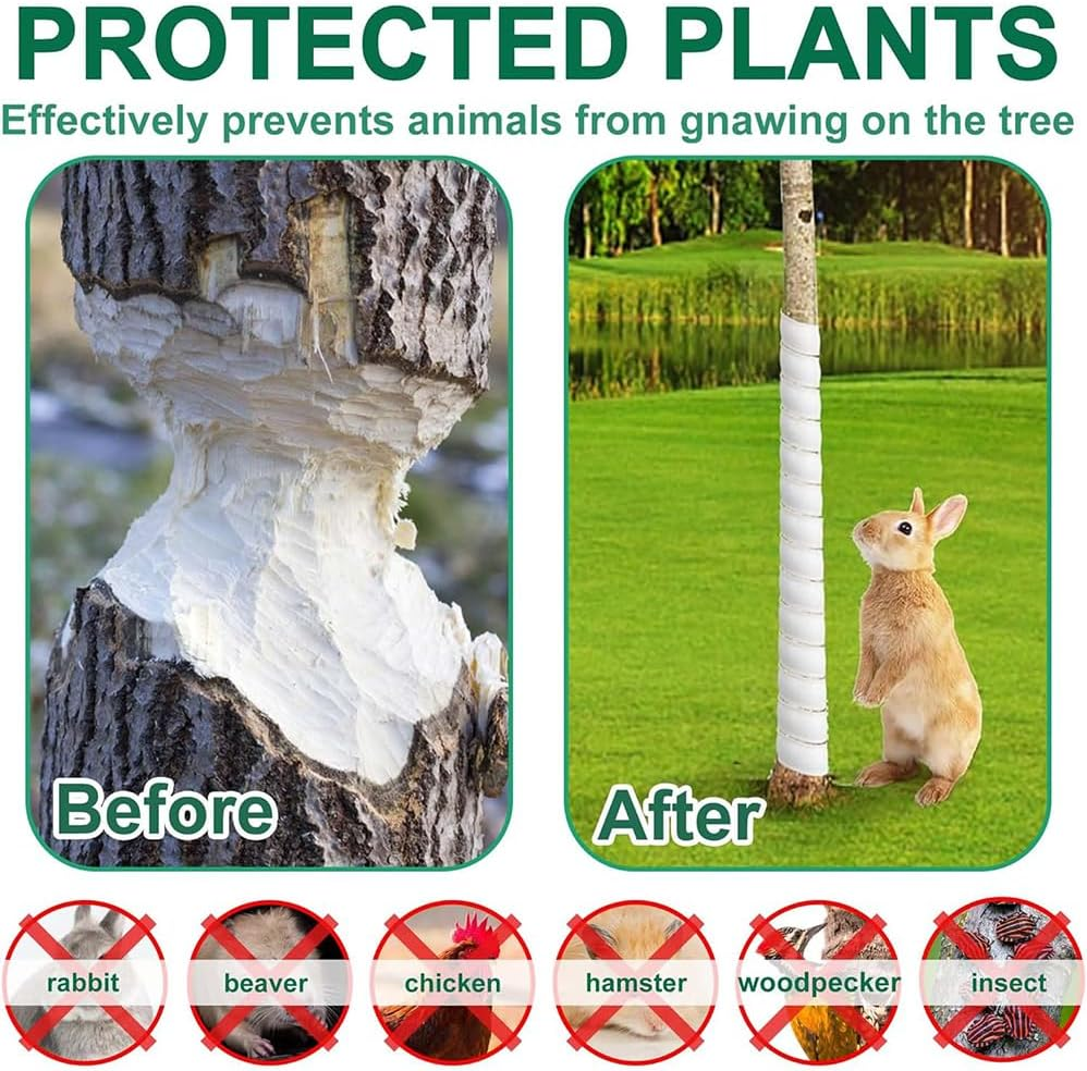 6 Pcs Tree Trunk Protector 2 Size Plastic Spiral Tree Guard,Plant Protective Cover,Rigid Durable Tree Bark Protectors Tube Wraps,To Protect Saplings Plants from Deer Cats Rabbit Rodents Mowers(White) image number 5