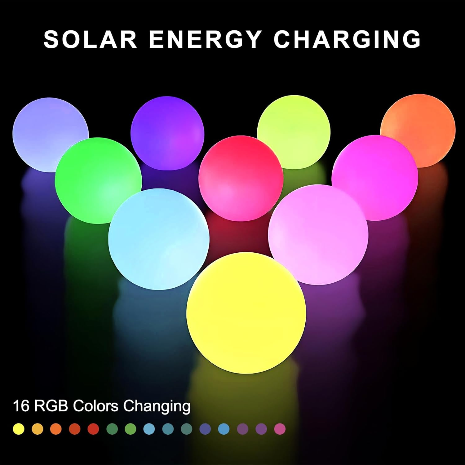 Floating Pool Lights Solar Powered 2 PCS, 16 Colors Changing Led Pool Ball Light with Remote Control, Float or Hang in Pool Hot Tub Garden Backyard Pond Party Decorations - Inflatable IP68 Wateproof image number 1