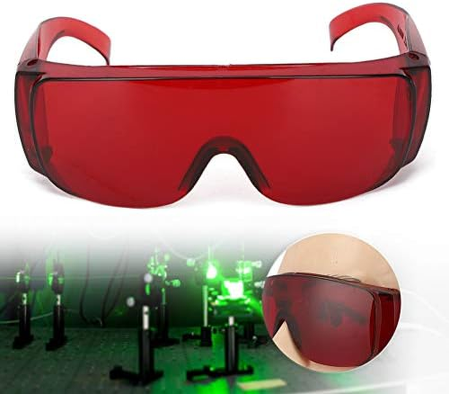 405-1064Nm Wavelength Safety Glasses for Typical 650Nm 445Nm 405Nm Light, Can Filter 80% of the Strong Light for Hair Removal Treatment Eye Goggles (Red) image number 1