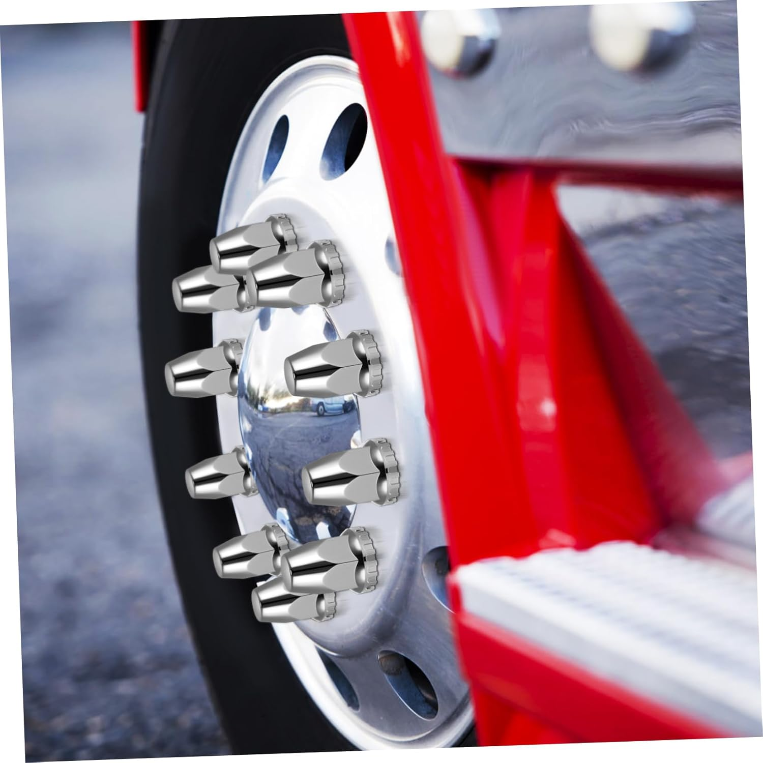 20Pcs Chrome Semi Truck Wheel Nut Covers Lug Nut Protectors for Trailer Car Accessories image number 6