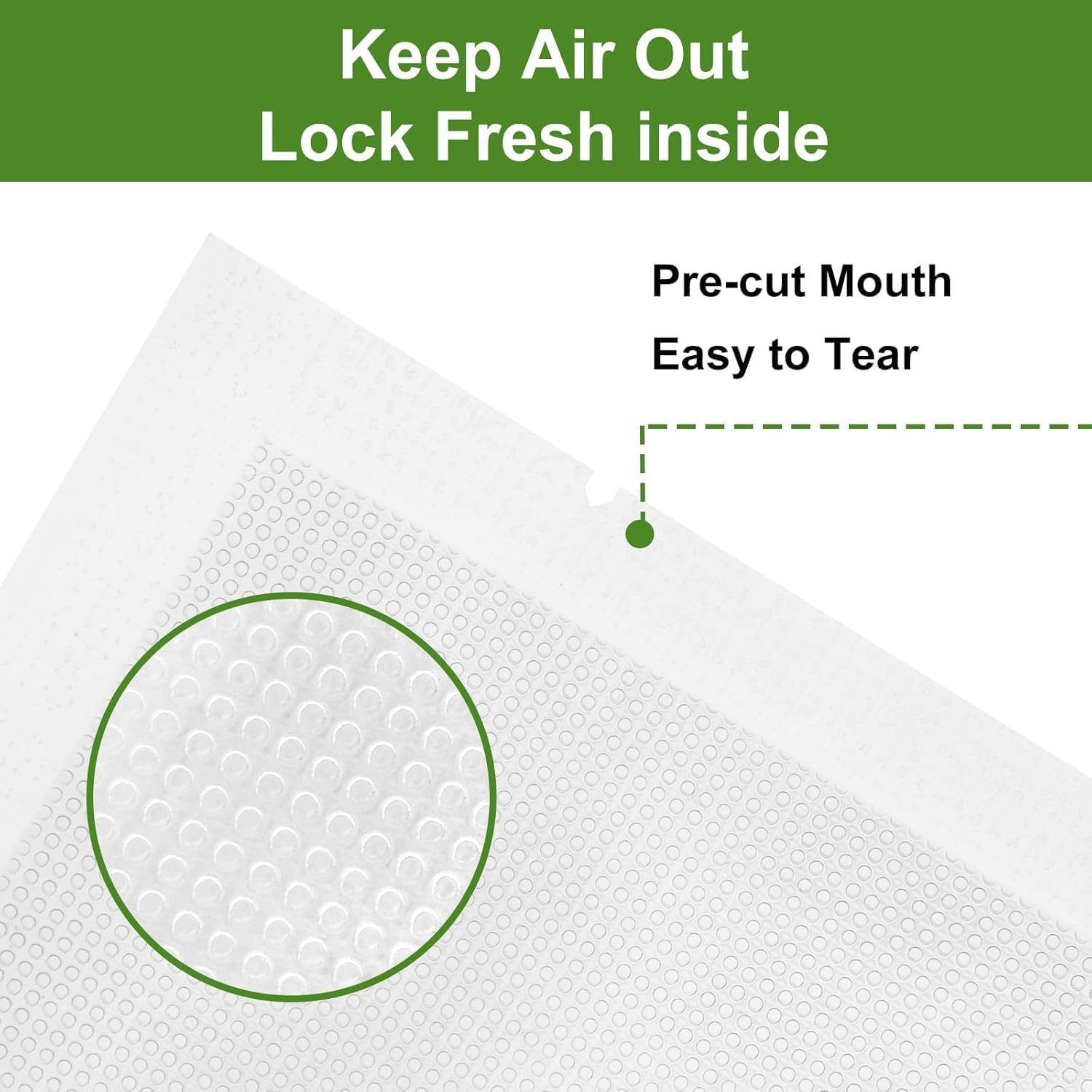 150 PCS Preservation Bags, Textured Food Storage, Meal Prep or Sous Vide Seal a Meal, Acuum Freezer Storage Bag Thick Embossed Upgrade Seal Precut image number 6