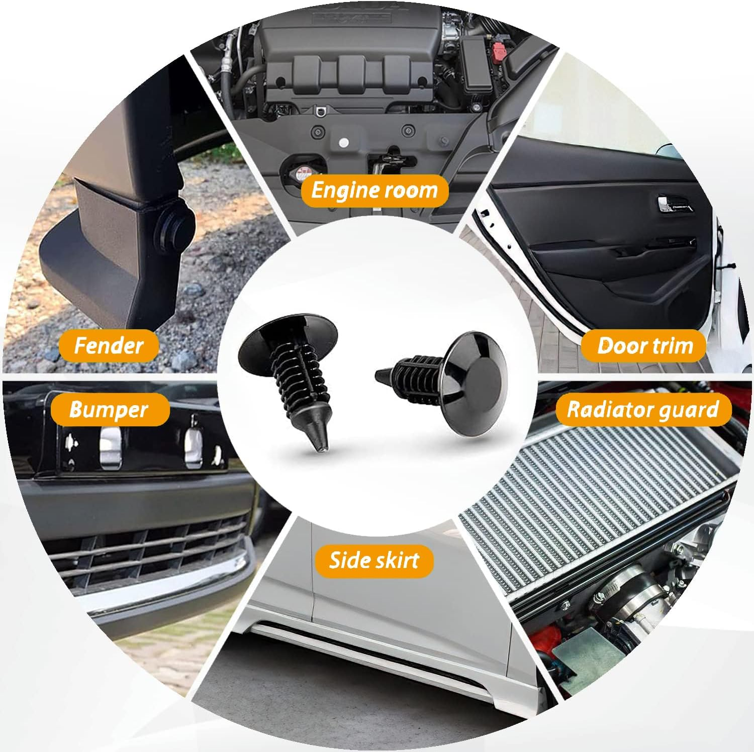 GOOACC - GRC-33 240PCS Bumper Retainer Clips Car Plastic Rivets Fasteners Push Retainer Kit Most Popular Sizes Auto Push Pin Rivets Set -Door Trim Panel Fender Clips for GM Ford Toyota Honda Chrysler image number 6