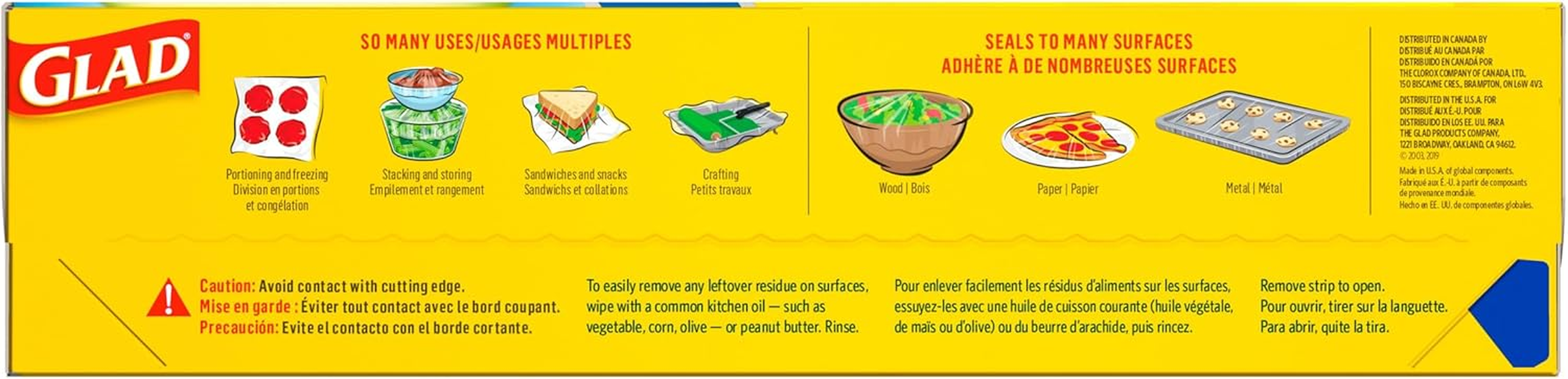 Glad Press'N Seal Plastic Food Wrap - 100 Square Foot Roll - 3 Pack image number 6