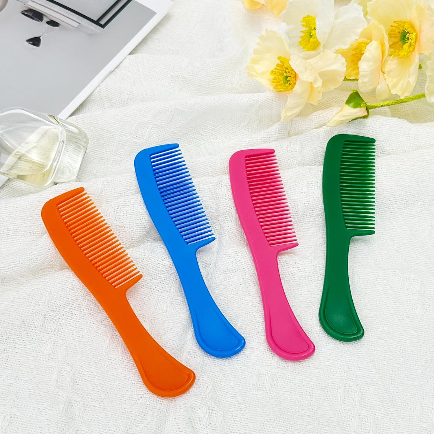 Combs in Bulk Individually Wrapped, 4 Color Pocket Hair Combs Set for Women, Men and Kids, Colorful Travel Comb Bulk for Airbnb Homeless Hotel Shelter Home Charity (5.9 Inch, Count, 10) image number 1