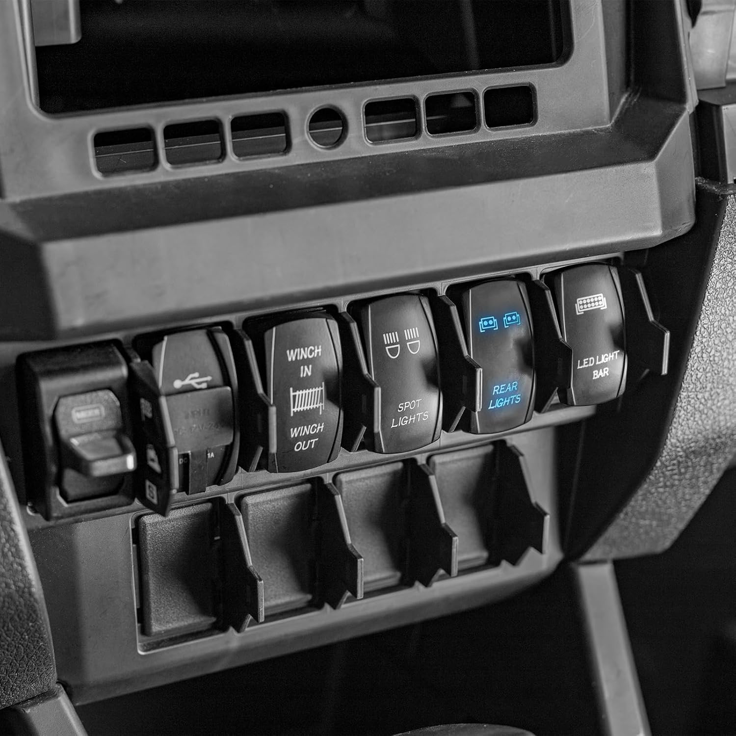 Wsays 12V Plug & Play Rear Lights On/Off Switch 2 Lead Wiring Harness Kit Compatible with Polaris RZR Ranger General 2018-2025