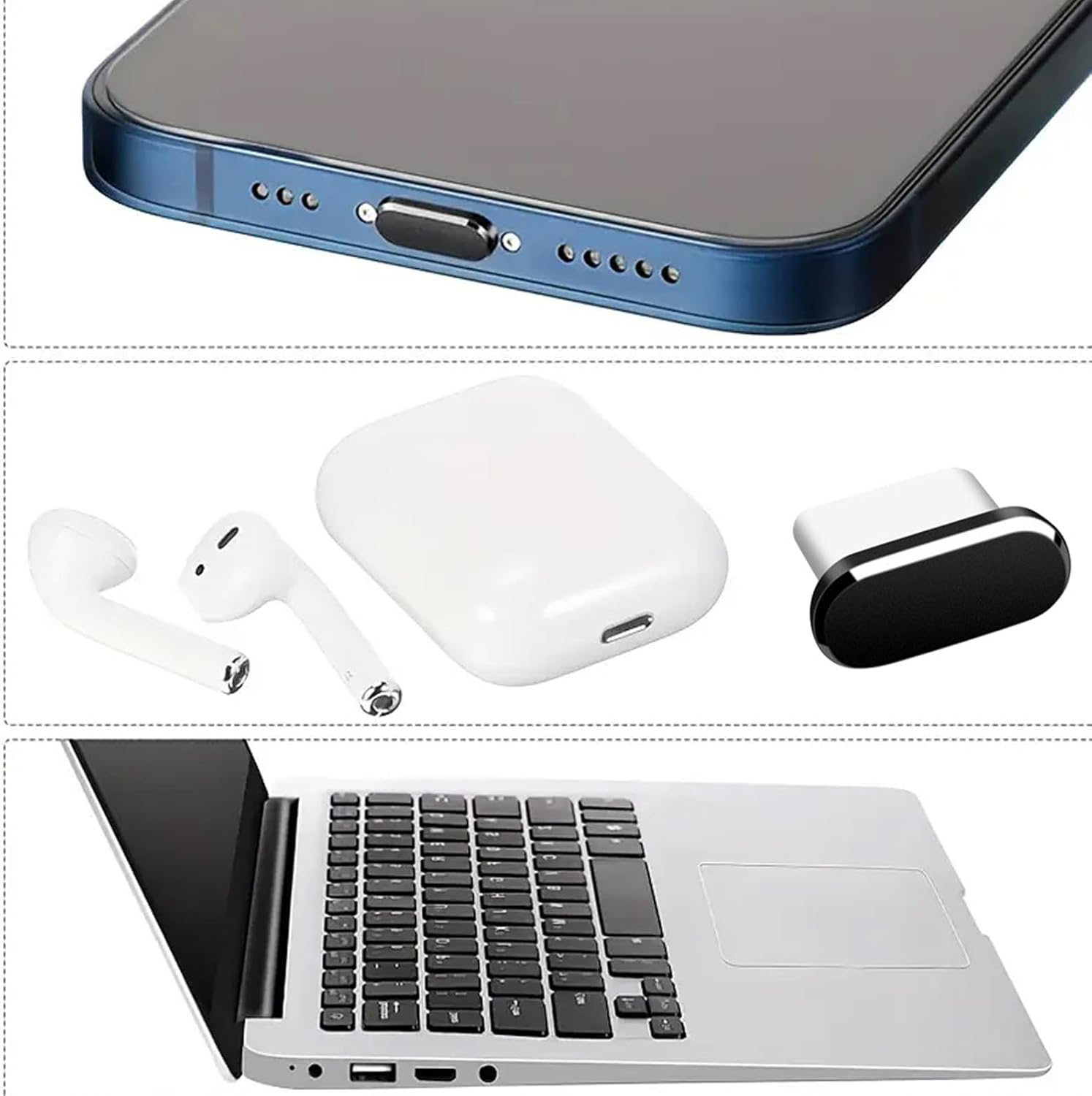 Xolixorium 13-Piece Mobile Phone Port Cleaning Kit - Phone Cleaner for Iphone Cleaning Kit Keyboard Cleaner Charging Port Headphone Camera Speaker (Type C) image number 3