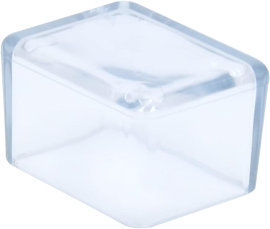 Flyshop 1" X 1-3/16", 25 X 30 Mm Chair Leg Floor Protectors for Furniture Flexible Non-Scratch Foot Covers PVC Chair Leg Caps, Rectangle, Transparent, 16 Pieces image number 4