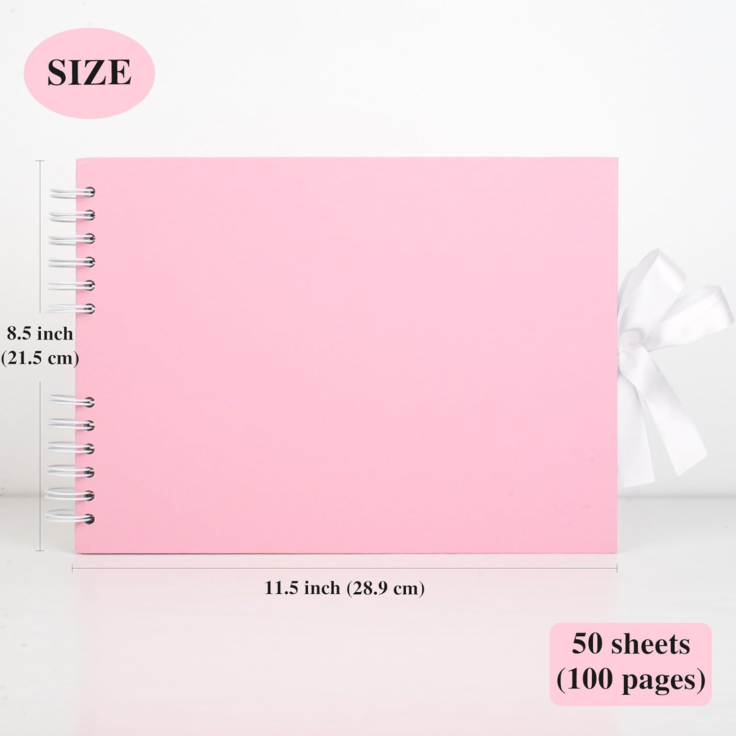 Scrapbook Memory Book with 50 Sheets White Pages 11.5X8.5 Inch DIY Album Set with Corner Stickers for Baby Shower Birthday Wedding Travelling, Pink image number 4