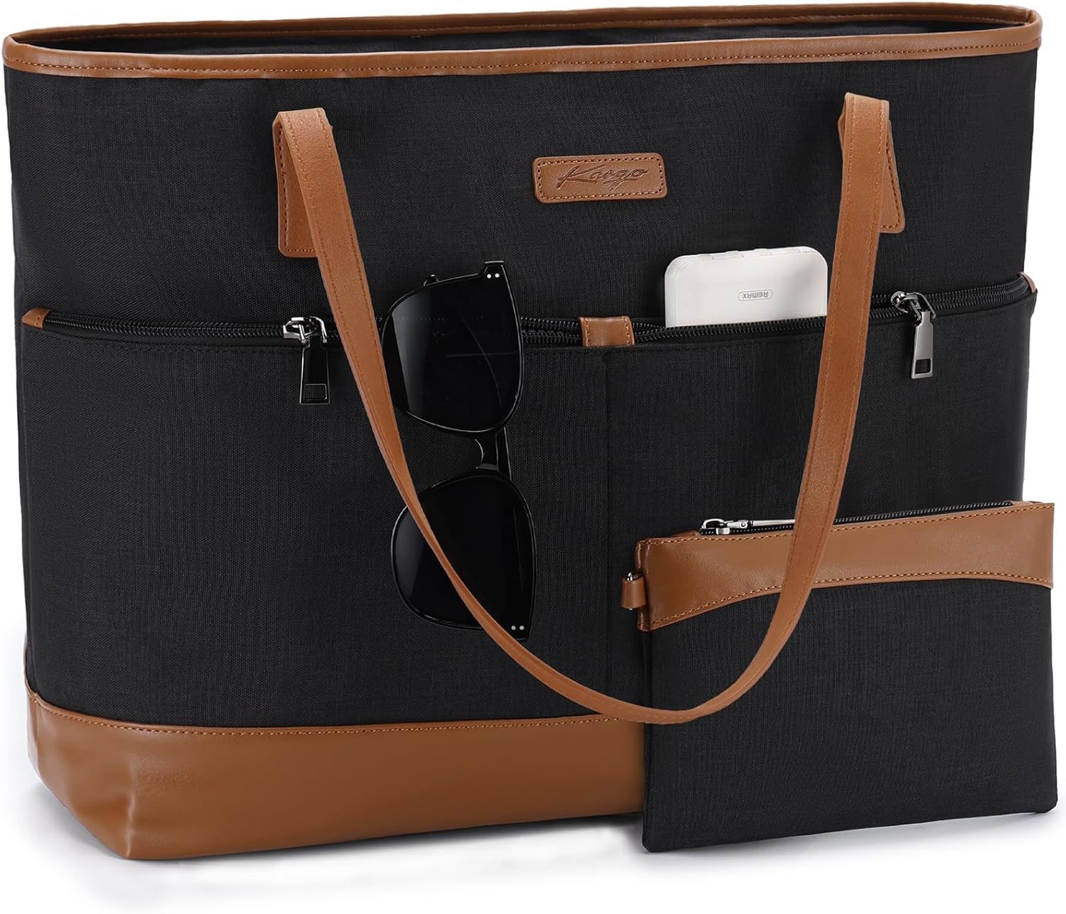 Laptop Tote Bag for Women, KASQO Water Resisitant 15.6 Inch Laptop Shoulder Bag Large Business Work Bag Teacher Nurse Handbag Briefcase for Travel, College, Office, Shopping