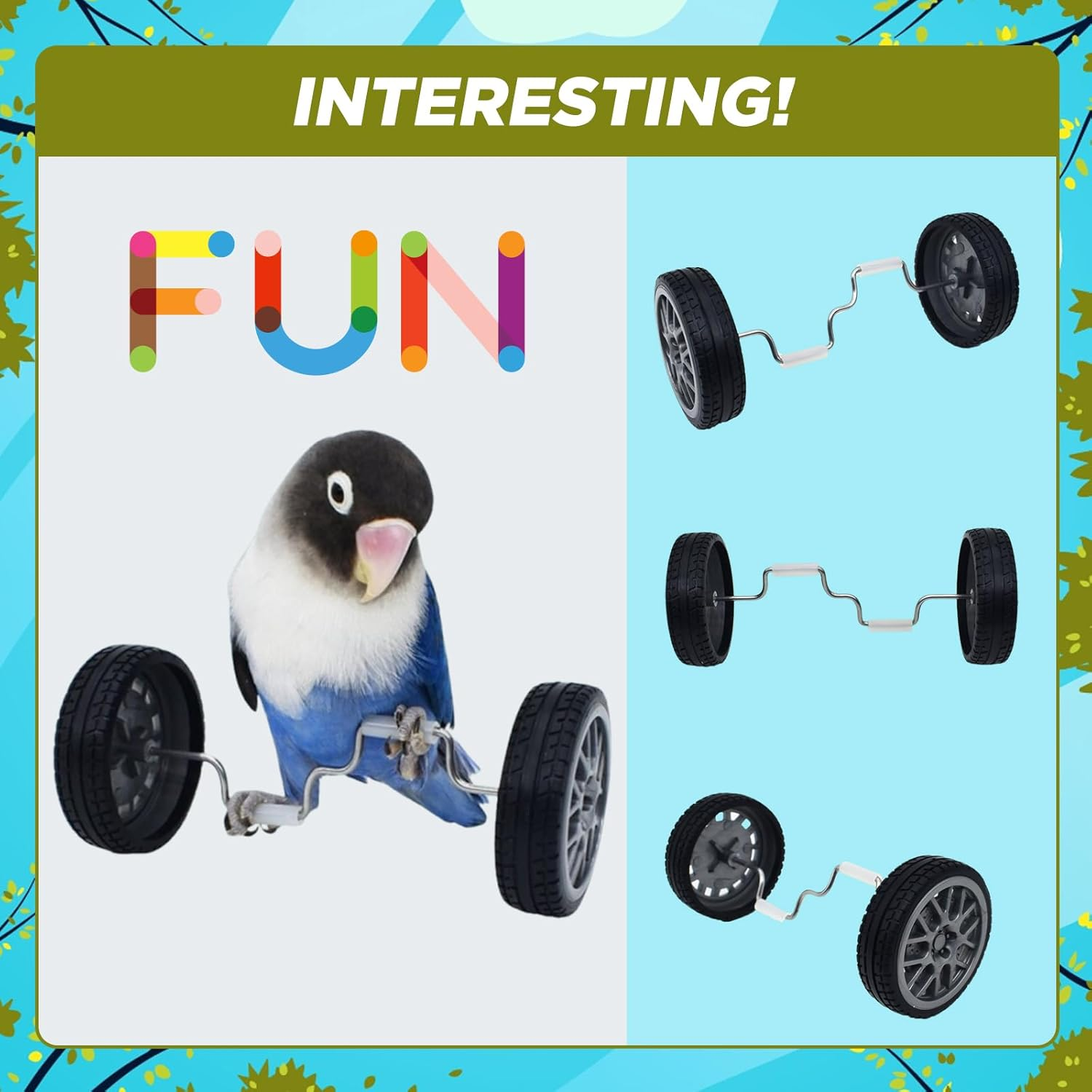 SUSOO Bird Intelligence Training Toys with Food Box Set, Puzzle Balance Bird Foot Talon Stand Car Toy for Parrot, Conures, Cockatiels, African Grey, Birds Table Foraging Feeding Desktop Trick Prop Toy image number 1