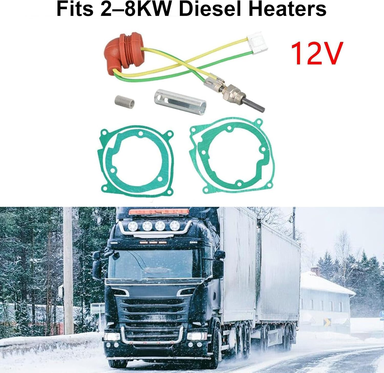 7Pcs Diesel Heater Glow Plug Kit, 12V 2-8KW Replacement for Diesel Air Heaters, Easy Installation, Boost Heating Efficiency, Universal Fit for Trucks, Vans & Suvs image number 2