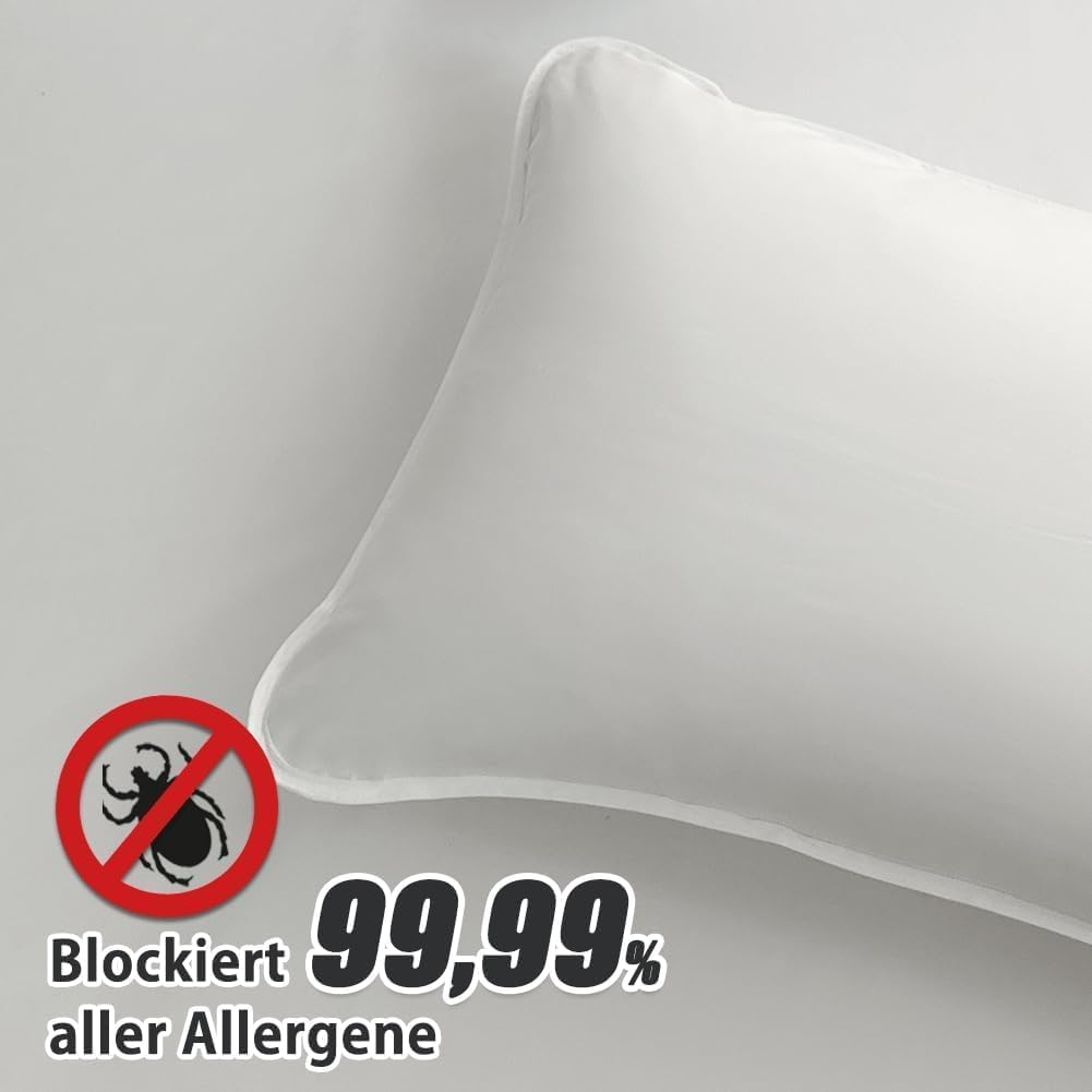 Mite Cover Pillow 60 X 60 Cm Set of 2, Allergy Sufferers Pillow Case, Pillow Cover against Dust Mites, Allergy Bed Linen Set, anti Mite, 60 X 60 Cm Pillow
