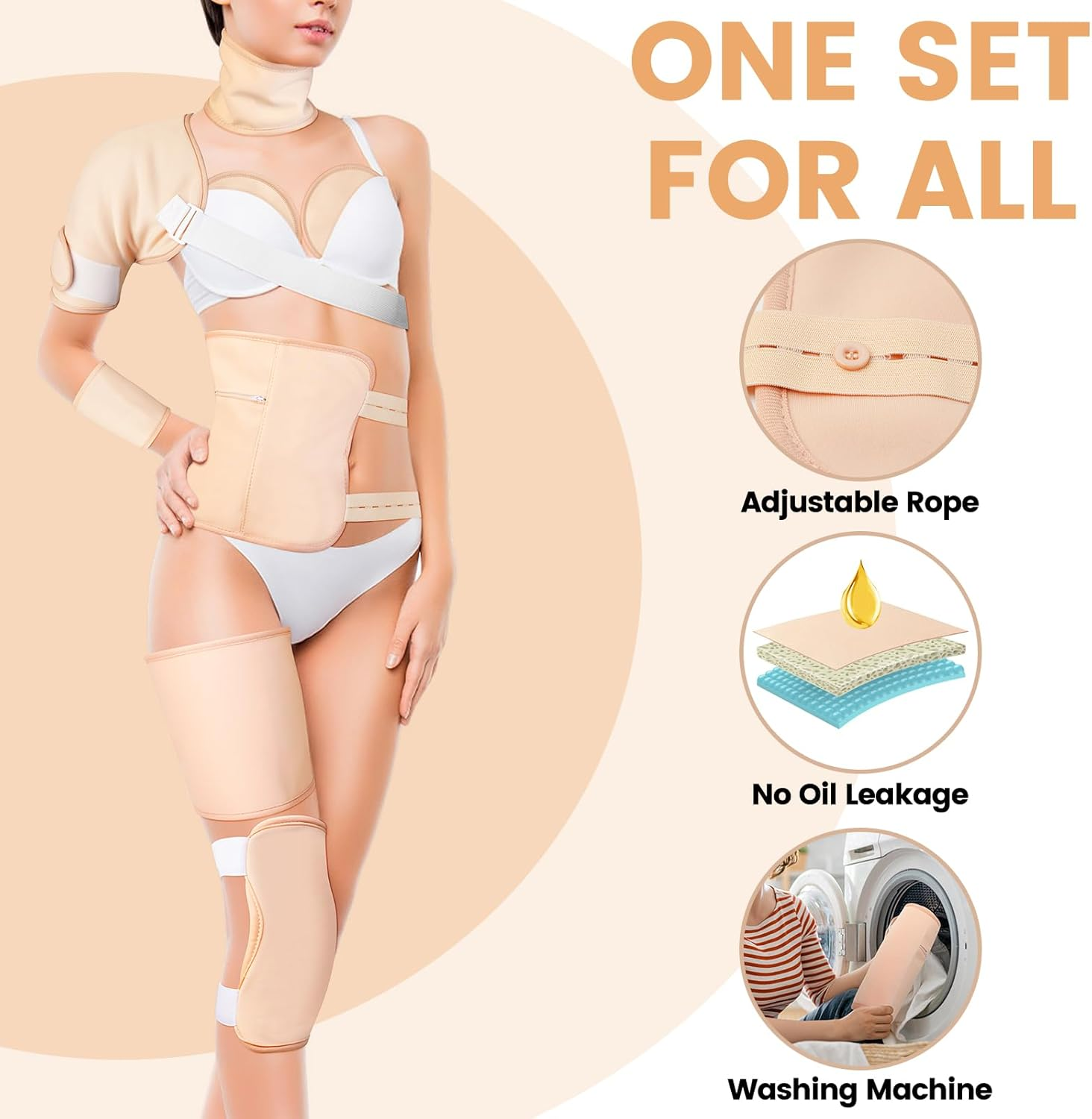 8Pcs Castor Oil Pack Wrap Kit Organic Cotton Liver Detox Pads Reusable Wrap Packs for Shoulder Neck Knee Thigh Arms Machine Washable image number 3