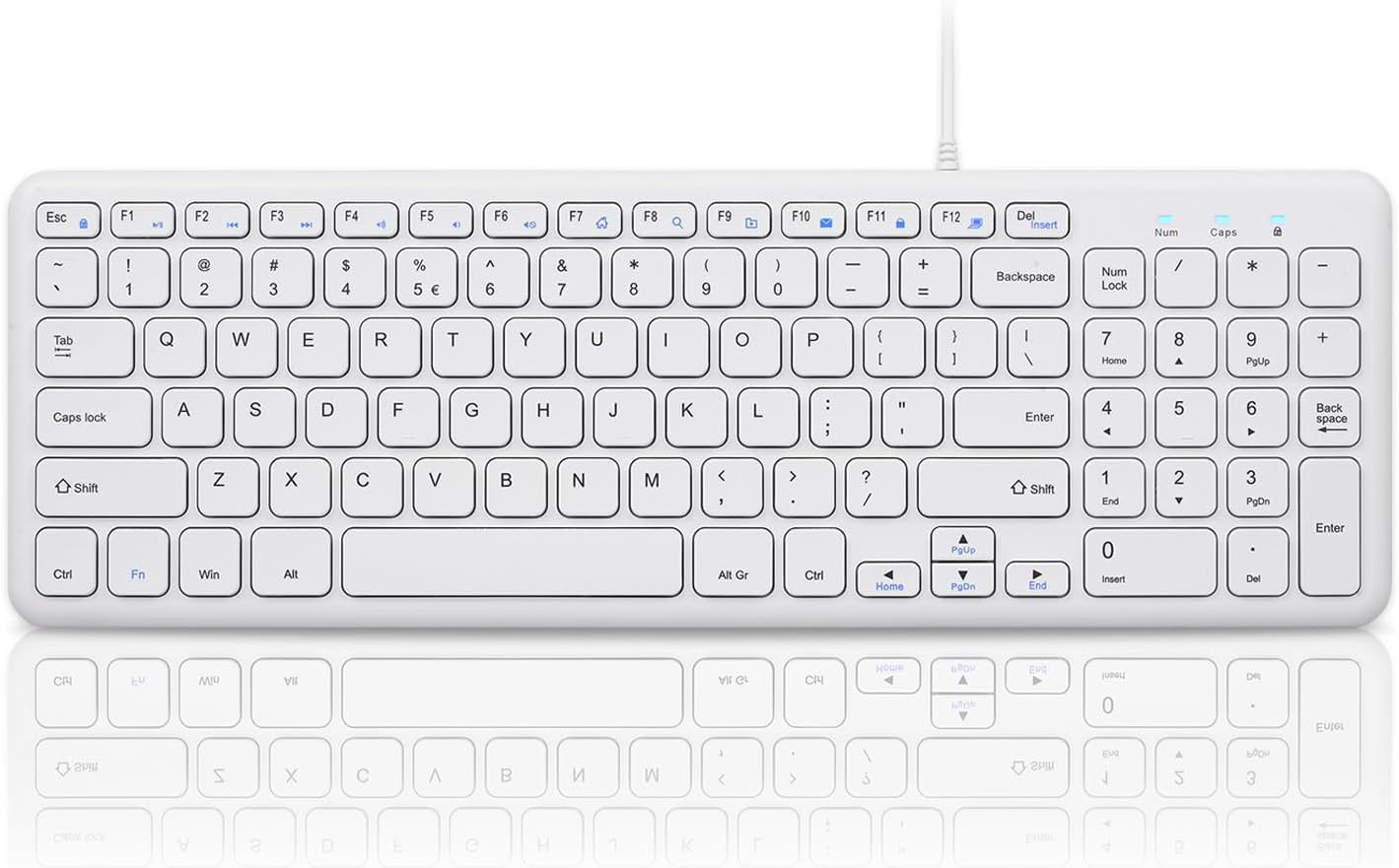 Perixx PERIBOARD-213U Wired Silent USB Scissor Keyboard, Compact Design with Number Pad, Black