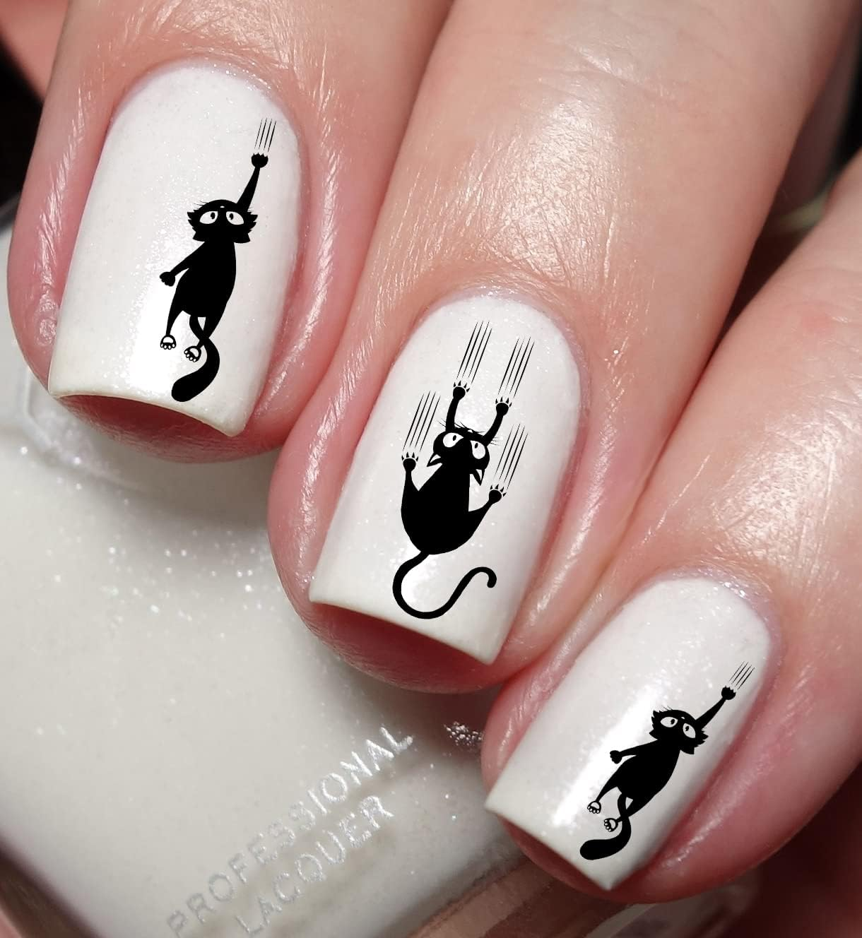 Black Cats Lovers Nail Art Decal Sticker image number 1