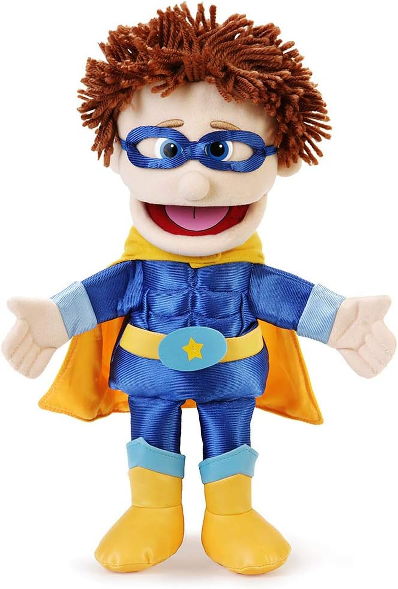 14" Superhero, Peach Boy, Hand Puppet image number 1