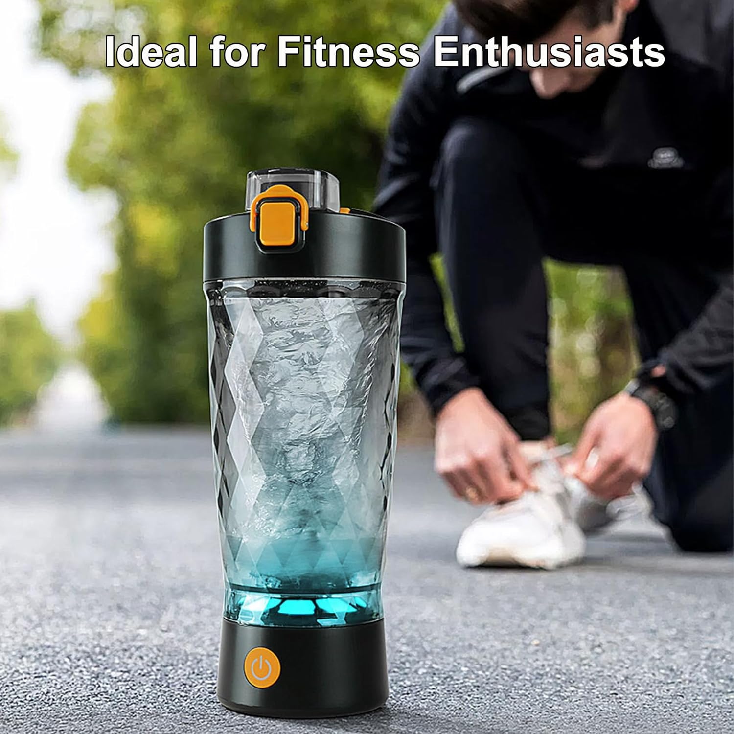 Electric Protein Shaker Bottle with Storage Box, USB Rechargeable Shaker Cups for Protein Shakes, Portable Blender Cup, 24Oz (Black) image number 5