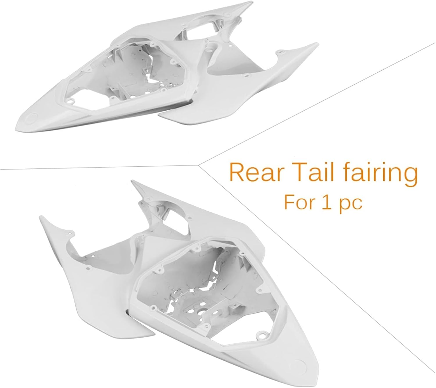 Motorbike Frame Fairings Fit for Yamaha YZF R6 2008-2009 Motorcycle Tail Rear Fairing Part Bodykit Injection Mold ABS Unpainted White Replacement Upgrade Accessories image number 4