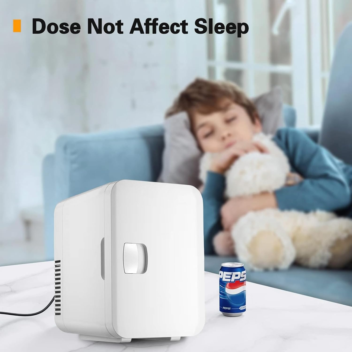 XIULIUU Portable Mini Fridge, 4L Capacity, Makeup Skincare Fridge, Cools & Warms, Home & Car Power Supply, Quiet Operation