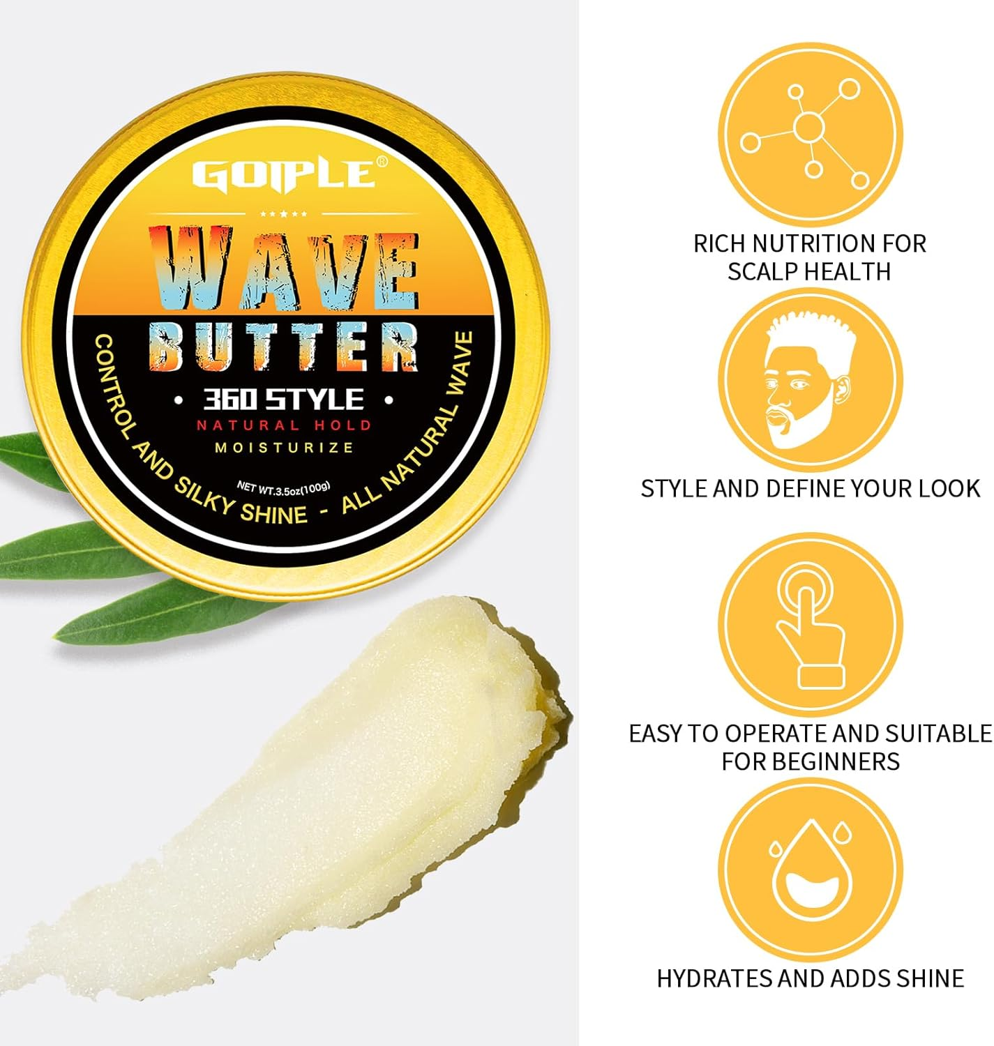 Wave Pomade Hair Twist Sponge Brush Twist Styler Brush for Black Men, Washable Afro Curl Sponge Racket for Barbers & Daily Use, Ideal for Curly Hair, Rubber Large Tooth Brush Hair Pomade Styling Set image number 5