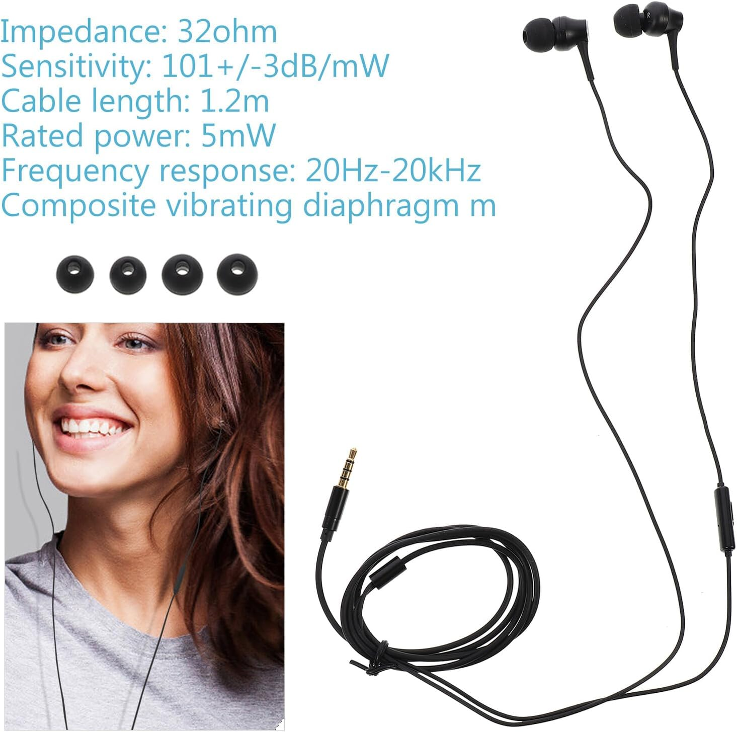 UTHCLO In-Ear Earphones with 3.5Mm Jack Wired Headphone Earbuds for Smartphones Laptops Tablets, Compatible with Audio Devices, Random Color image number 2