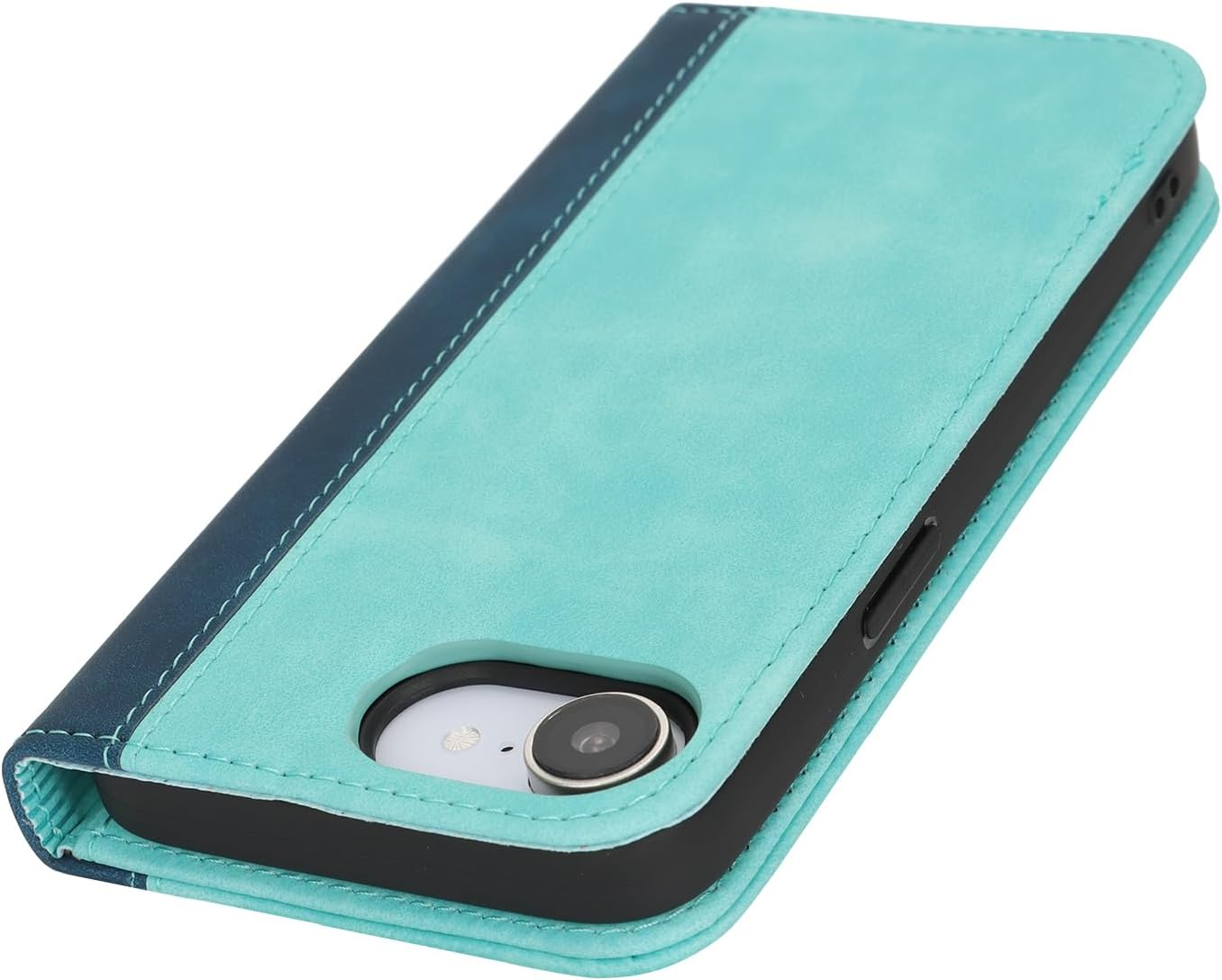 Cavor for Iphone 16E Case,Premium Leather Folio Flip Wallet Case Cover Magnetic Closure Book Design with Kickstand Feature & Card Slots(6.1")-Sky Blue