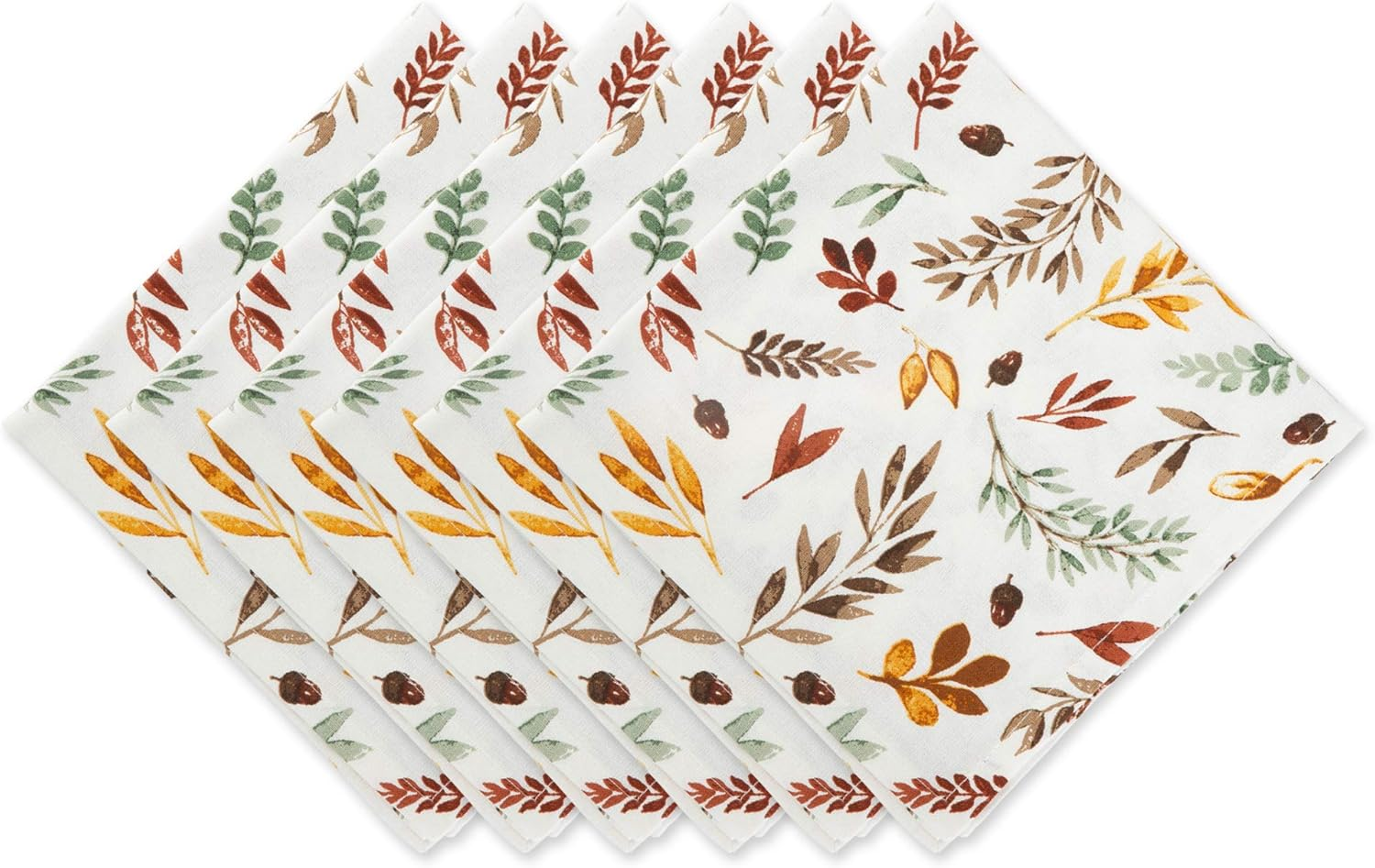 DII Thankful Autumn Collection Fall Tabletop Decoration, Square Napkin Set, 20X20, Fall'S Bounty, 6 Piece