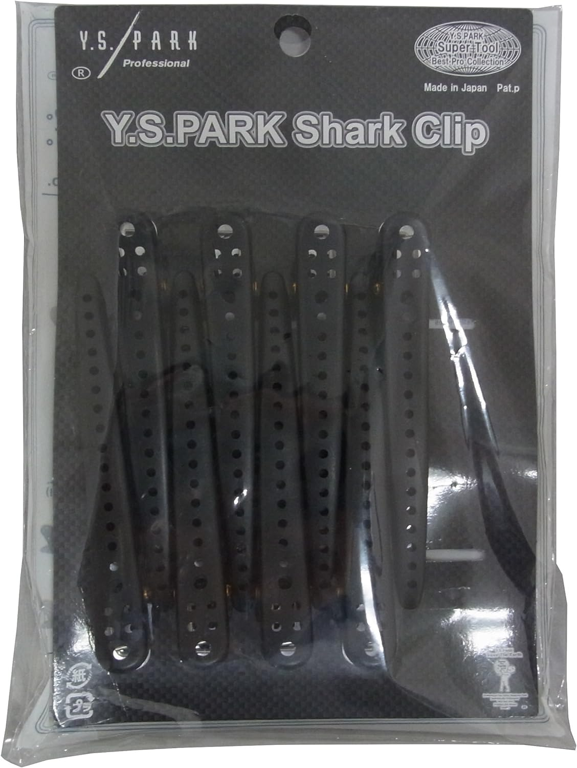 YS Park Shark Clips - Purple Metal 8Pcs (Orange Metal)