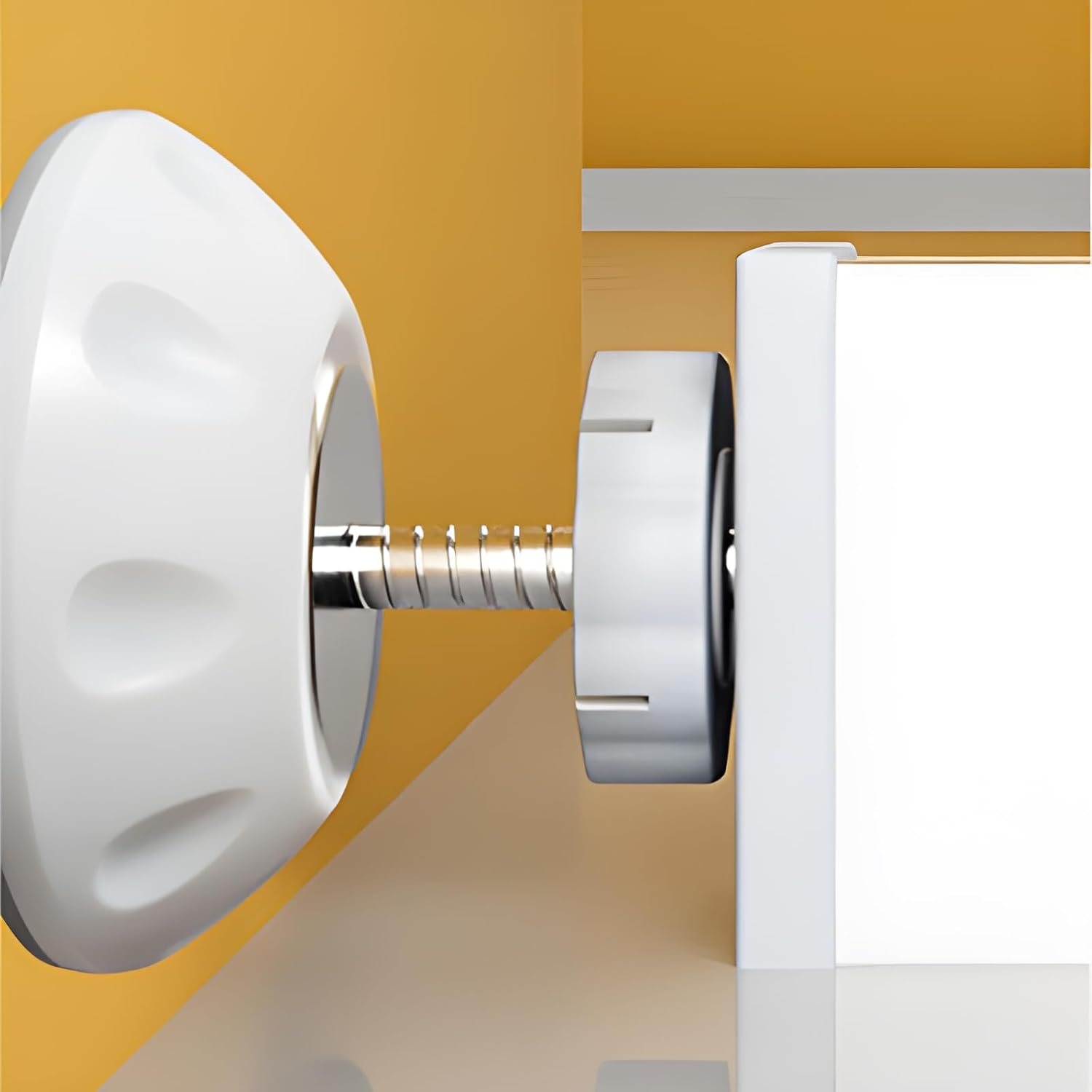 Fkereg 2 Pack Gate Wall Protector with Threaded Spindle Rods M10, Pressure Mounted Gate Extender Extension, Dog Gate Banister Adapter, Pet Gate Wall Cups Replacement Parts Hardware for Stairs image number 5