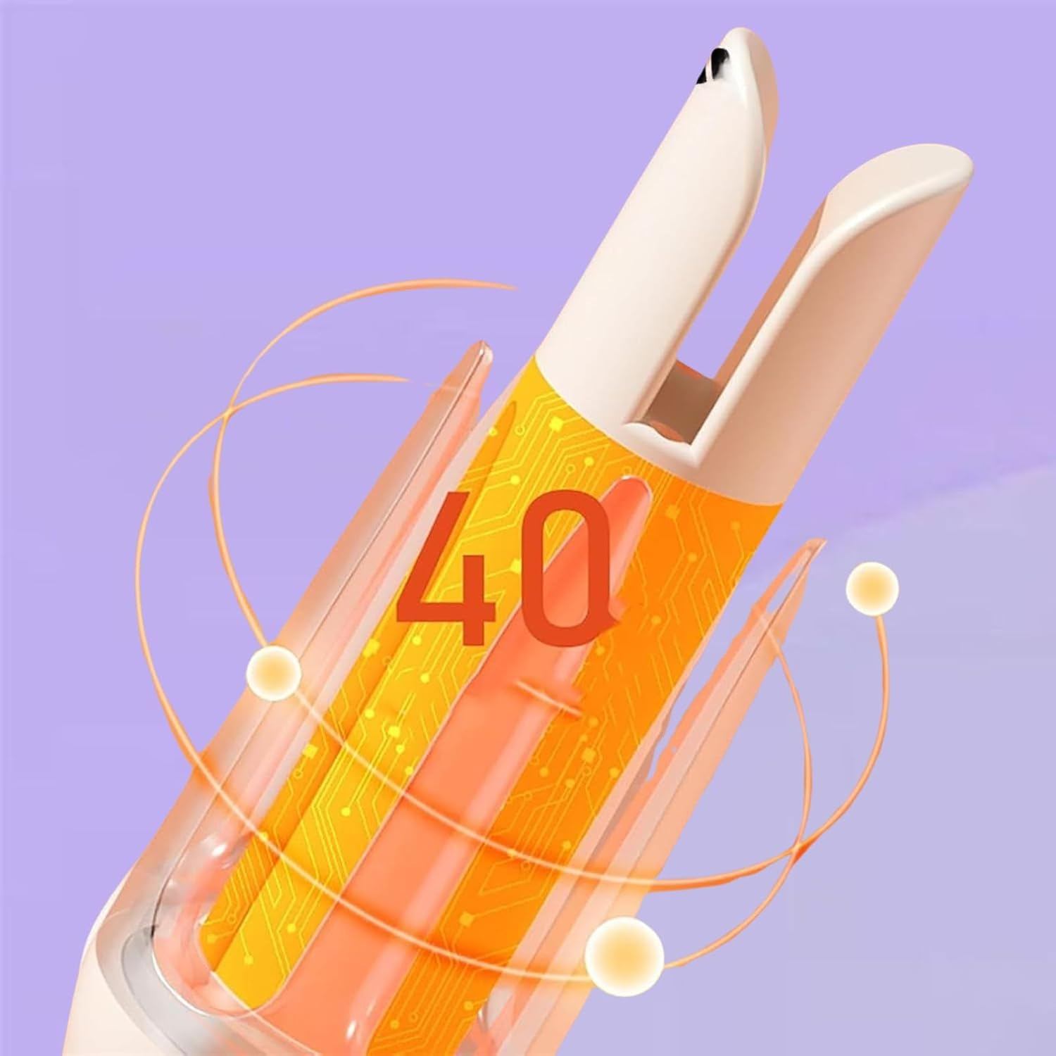 Seemee Hair Curler,See Mee Curling Iron,Automatic Curling Iron,Hair Curler Automatic Rotating,Automatic Hair Curling Iron,Hair Curler with 4 Temperatures Adjustable,Long Hair,Anti-Scald (Purple) image number 2