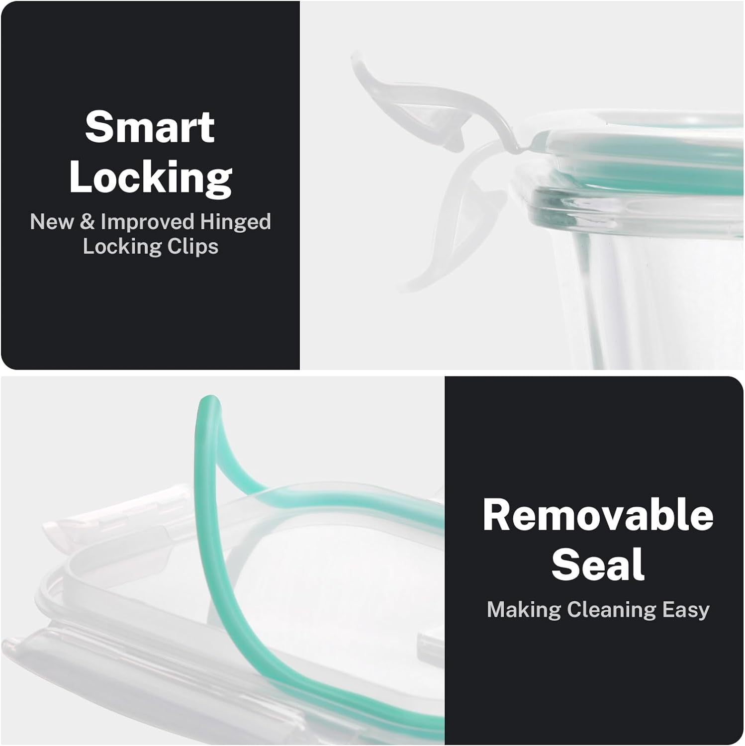 KITHELP 10 PACK 1050Ml & 370Ml Glass Food Storage Containers with Airtight Lids - Glass Meal Prep Containers - Microwave, Oven, Freezer and Dishwasher Safe, Bpa-Free image number 3