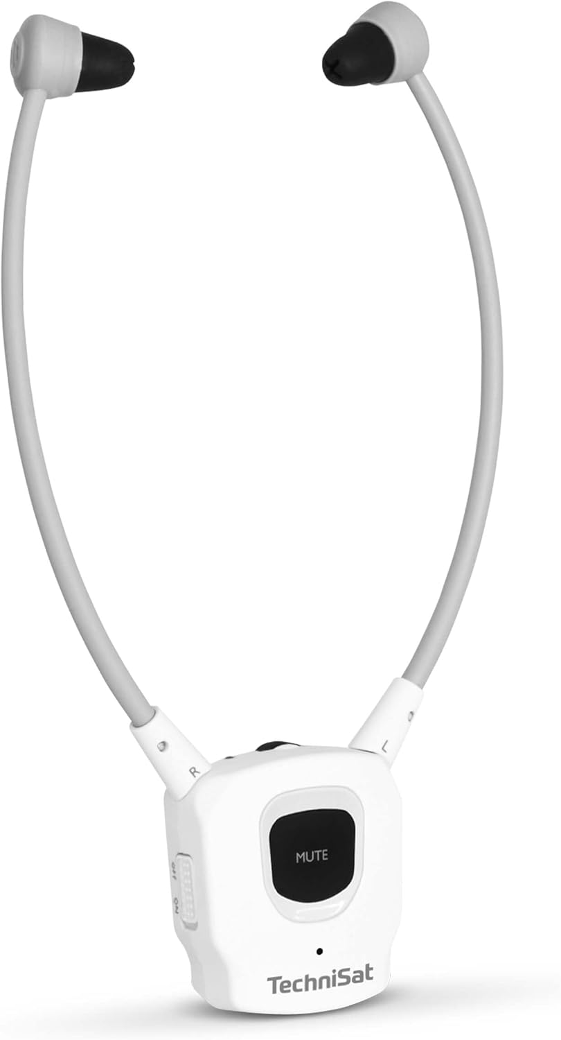 Technisat STEREOMAN ISI 3 Wireless Stereo Headphones for Televisions and Music Systems with Docking Station White