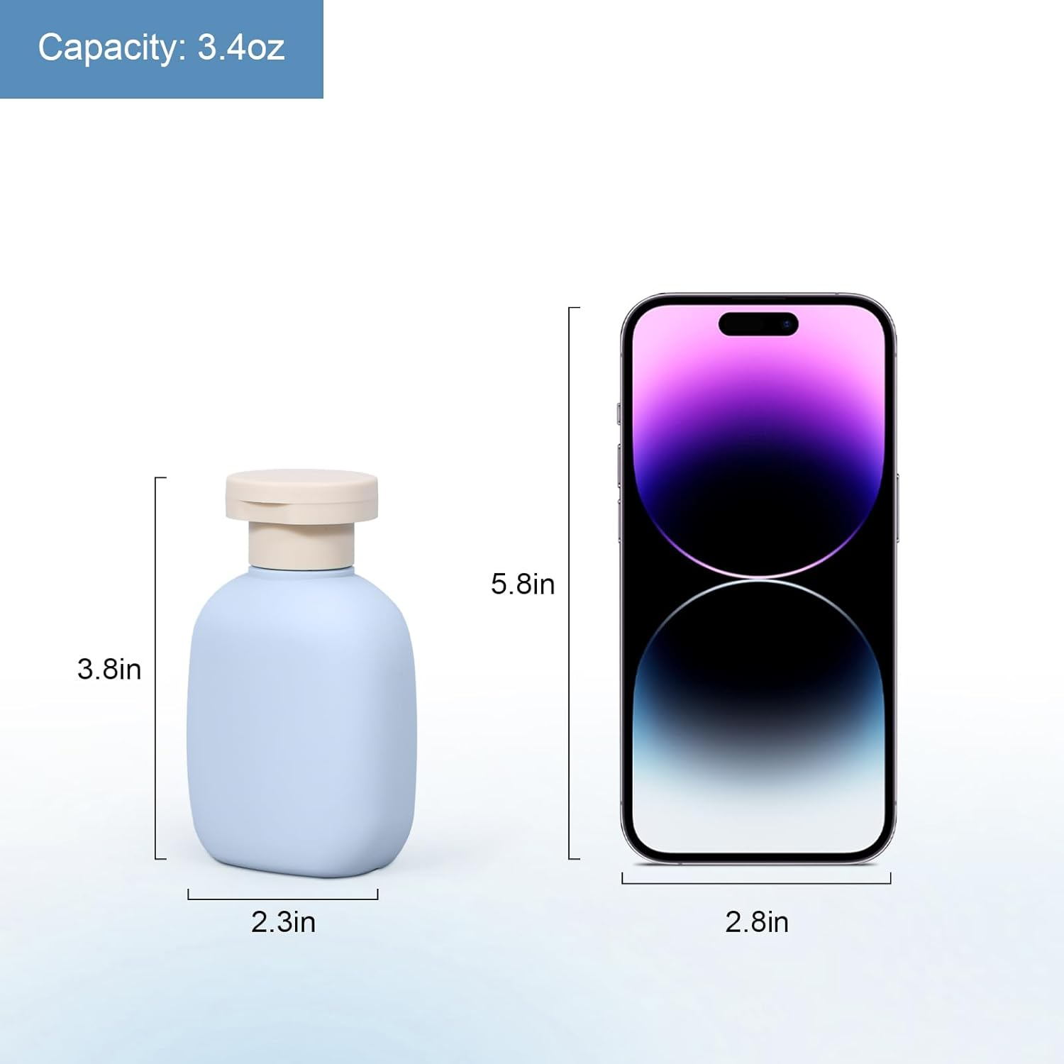 UMETASS 3.4 Oz Small Plastic Travel Shampoo Bottles, Empty Plastic Squeeze Bottles with Flip Cap for Toiletries, Leakage-Proof Travel Shampoo and Conditioner Bottles image number 5