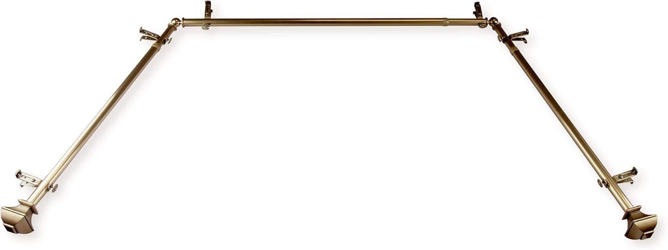 13/16" Moyat Bay Window Curtain Rod 20-36", 38-72" - Antique Brass image number 2