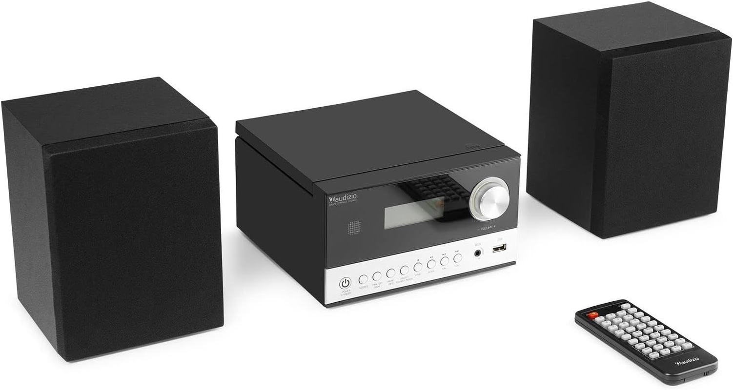 Audizio Arles &ndash; Micro Hifi System DAB+ Black/Silver, FM, CD, MP3, USB