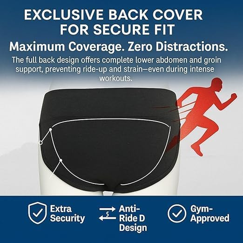 KNK Men&rsquo;S Gym Jockstrap Supporter with Back Cover | 100% Organic Cotton Jockstrap with Cup Pocket | Sports Fit image number 1