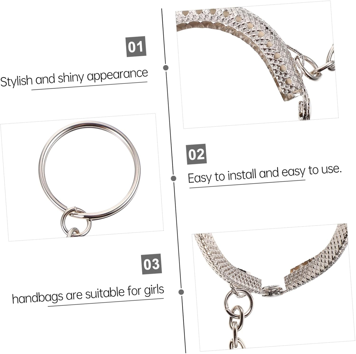 Angoily 5Pcs Decorative Lock Retro Handbag Locks DIY Bag Handle for Women Handbags Shoulder Bags - Golden image number 2