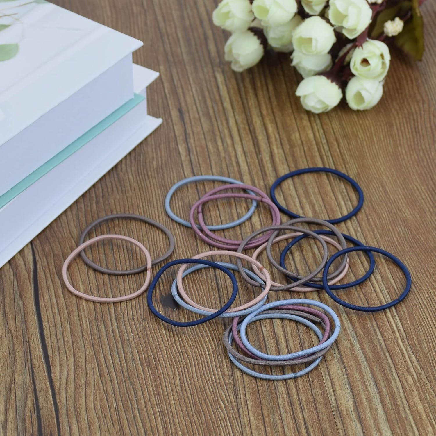 50 Pcs Elastic Hair Ties, Hair Accessories, Elastic Hair Bands Ponytail Holders, Hair Bobbles Hair Bands for Girls, Women, Kids (Dark Blue) image number 1