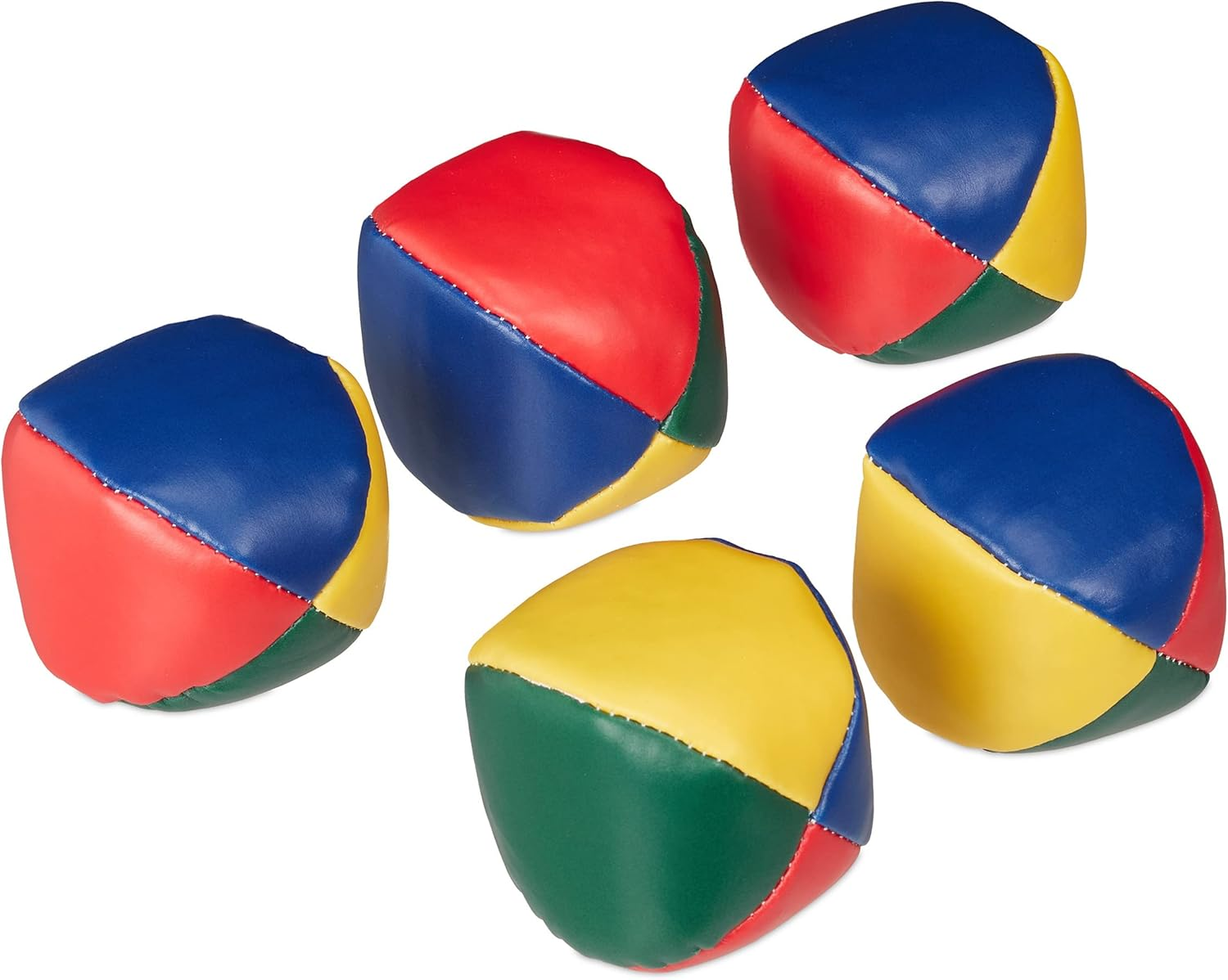 Relaxdays 10037946 Juggling Balls, Set of 5, Professionals, Beginners, Soft Juggling Balls, Children, Adults, Juggling Set, Diameter 6.5 Cm, Colourful image number 4