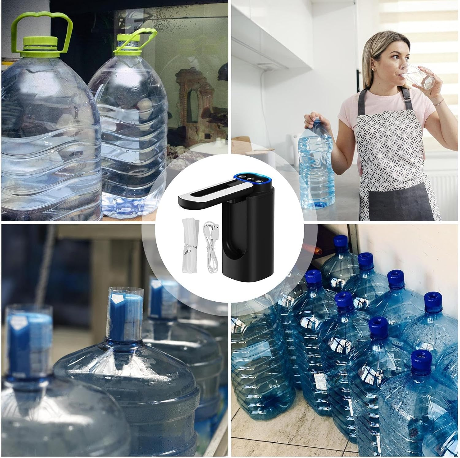 Tabletop Water Dispenser, Portable Water Dispenser, Rechargeable Electric Water Bottle Dispenser - USB Charging Automatic Drink Dispenser, Portable Electric Folding Water Bottle Pump for 3-5 Gallon image number 2