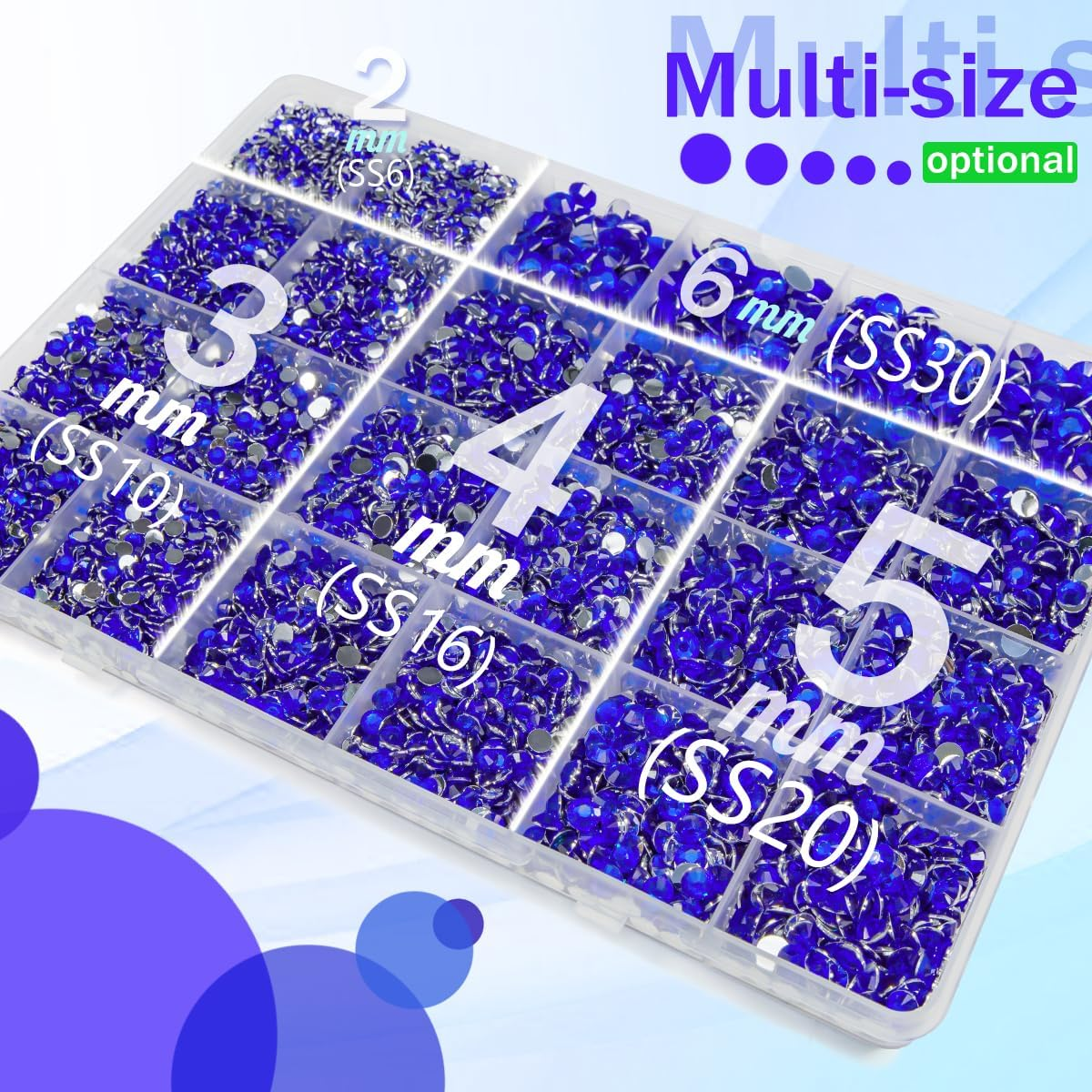 Qiipii Dark Blue Crystal Resin Rhinestones W B7000 Glue for Bedazzling Crafting 2Mm-6Mm Sapphire Flatback Stones Diamonds Crystals Gems Bedazzler Kit for Nails Face Eyes Makeup Tumblers Bottles Crafts image number 3