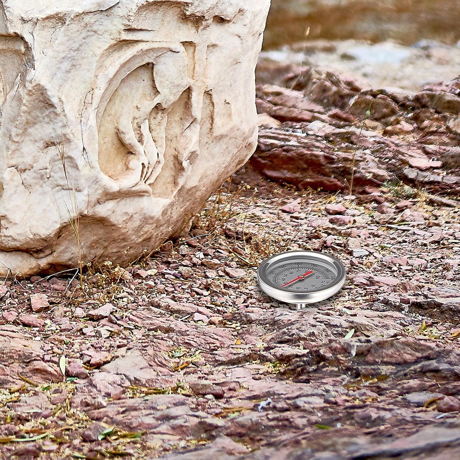 Stainless Steel Soil Thermometer 50Cm Extended Probe for Composting and Fertilizer, Planting Temperature Detector 10 to 100℃ 0 to 220℉ Gardening Tool image number 3