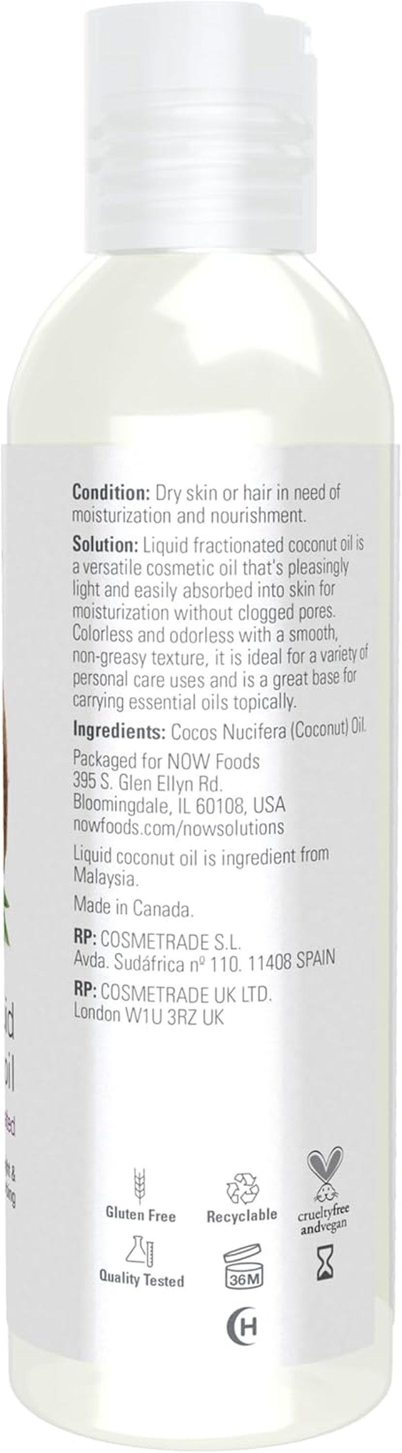 Now Solutions, Liquid Coconut Oil, Light and Nourishing, Promotes Healthy-Looking Skin and Hair, 4-Ounce image number 2