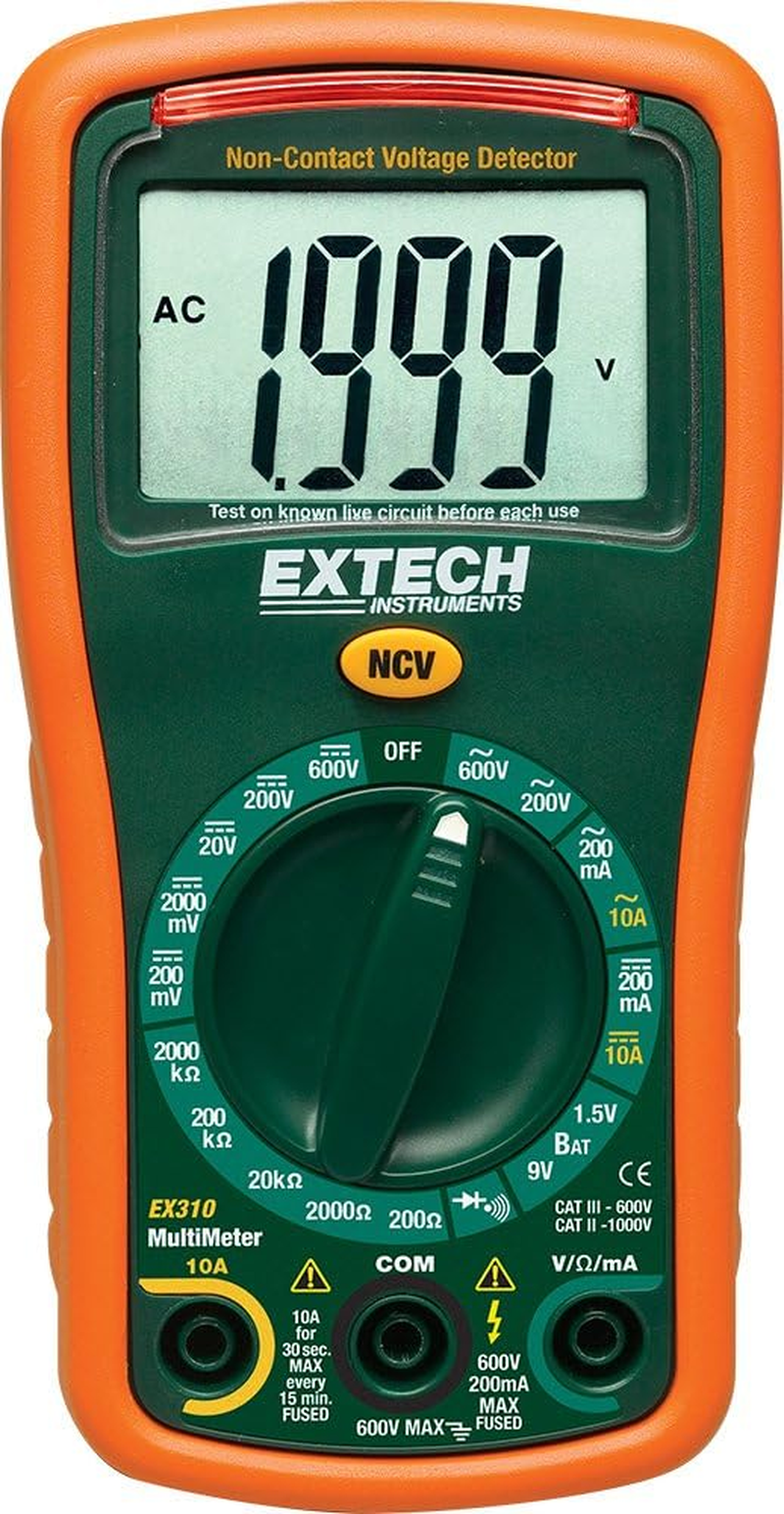 Extech EX310 Manual Ranging Mini Multimeter with Battery Test Function