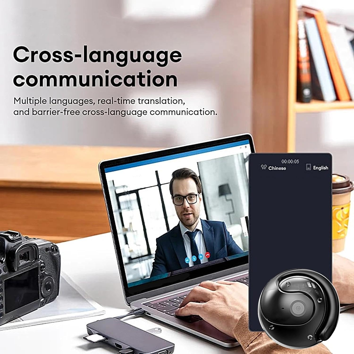 Hy-T26 Pro Wireless Bluetooths Translation Earbuds, Audifonos Traductores De Idioma En Tiempo Real, Hy-T26 Pro Language Translator,Language Translator Earbuds Real Time, Supports 73 Languages (Black) - Purple image number 7